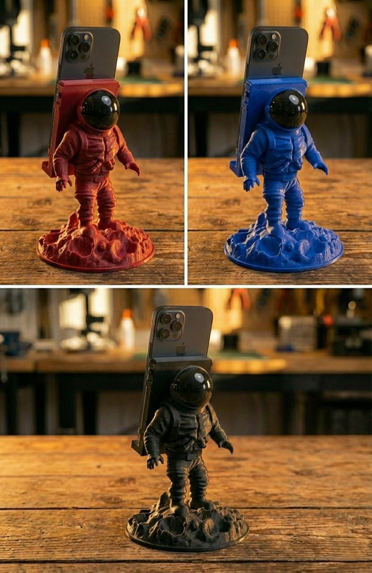 Personalized Astronaut Phone Stand - Select from Colour Options: Green, Red, Blue & More!