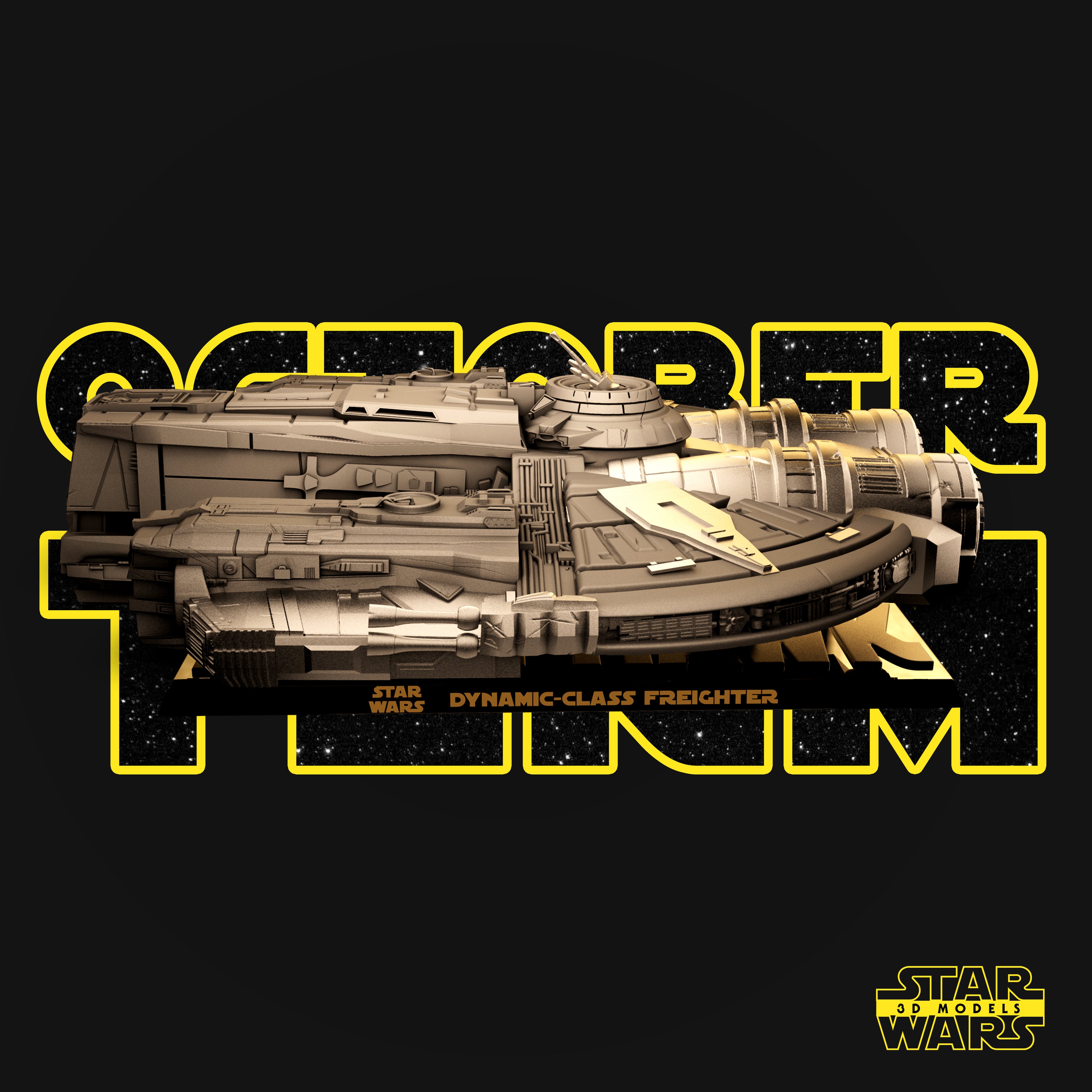 Sci-Fi Freighter-Inspired 3D Printed Display Model | 50cm