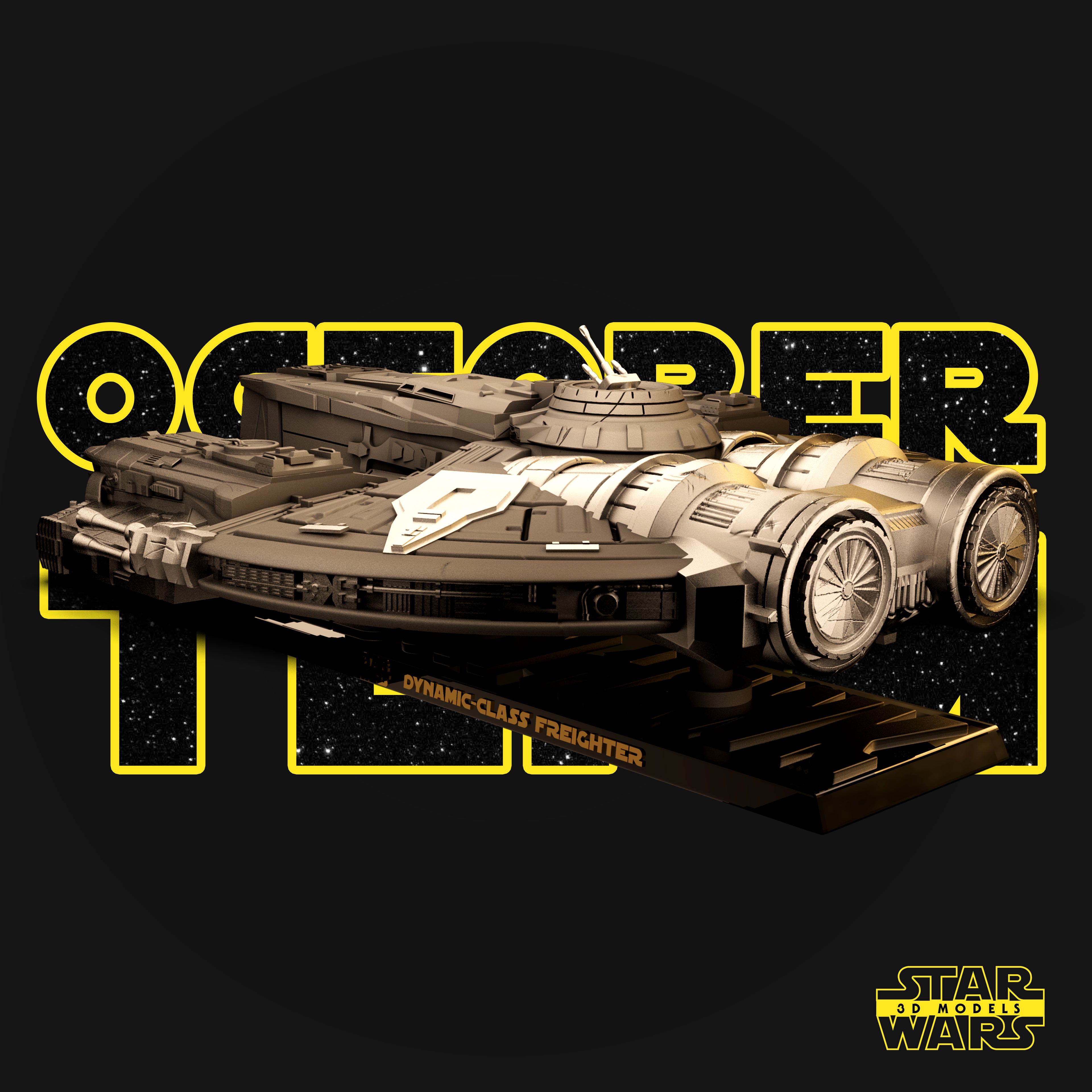 Sci-Fi Freighter-Inspired 3D Printed Display Model | 50cm