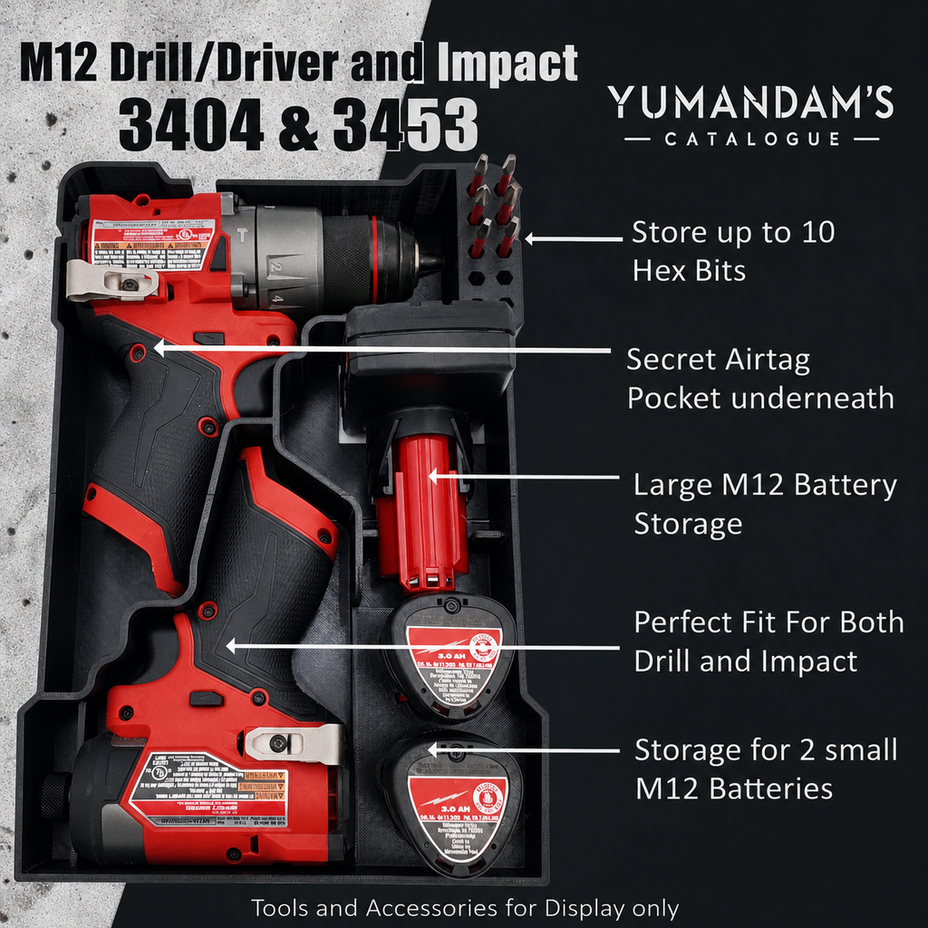 Milwaukee M12 Fuel Drill Driver Organiser | Compact Packout Insert