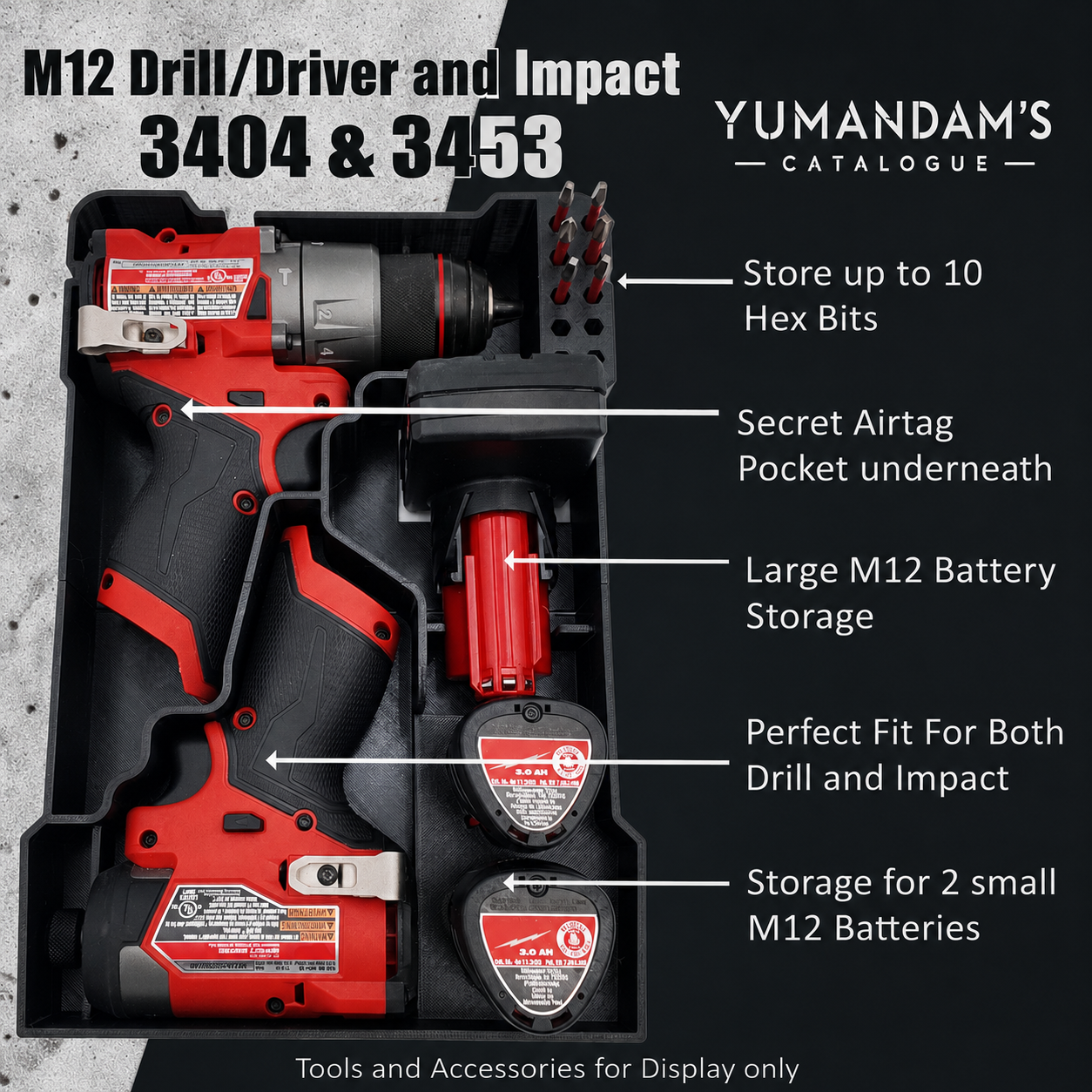 Milwaukee M12 Fuel Drill Driver Organiser | Compact Packout Insert