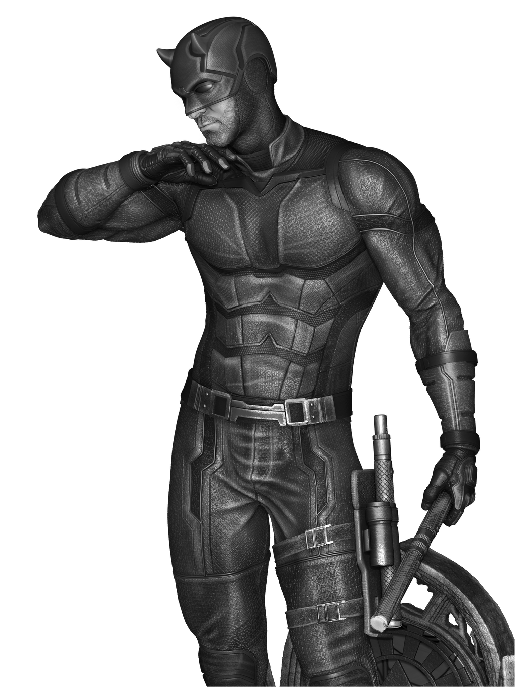 Red Masked Vigilante-Inspired 3D Printed Display Statue