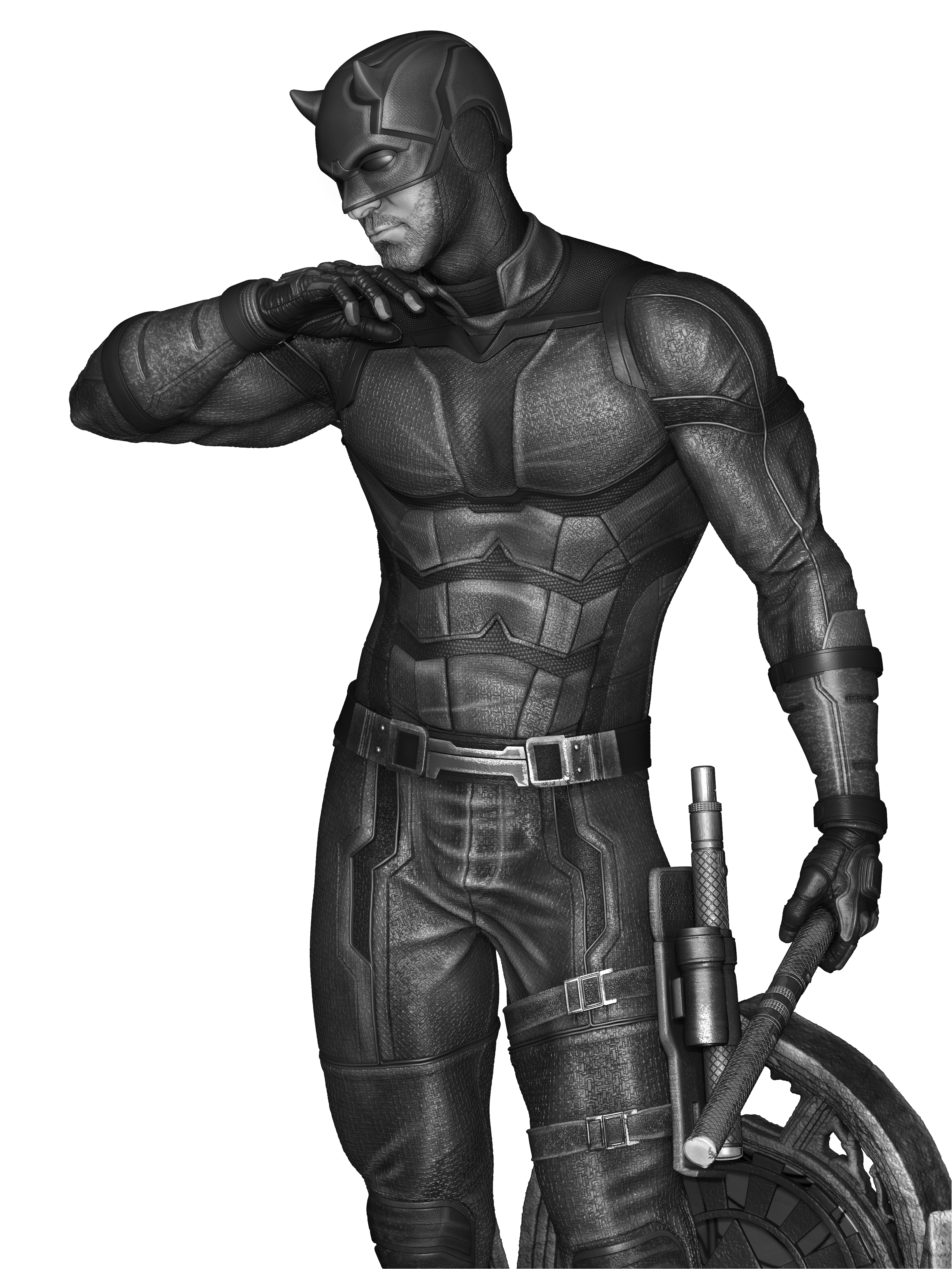 Red Masked Vigilante-Inspired 3D Printed Display Statue