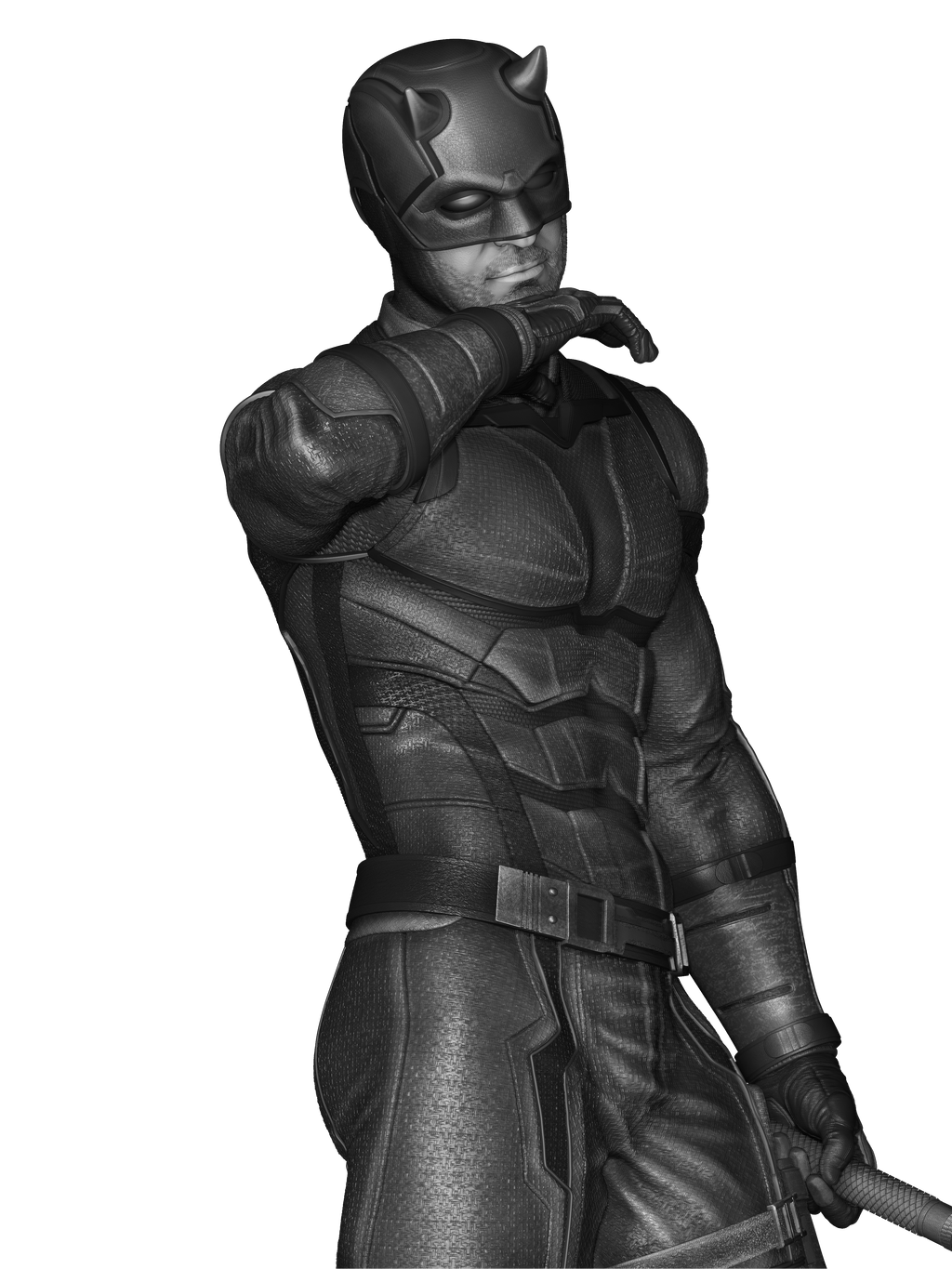 Red Masked Vigilante-Inspired 3D Printed Display Statue