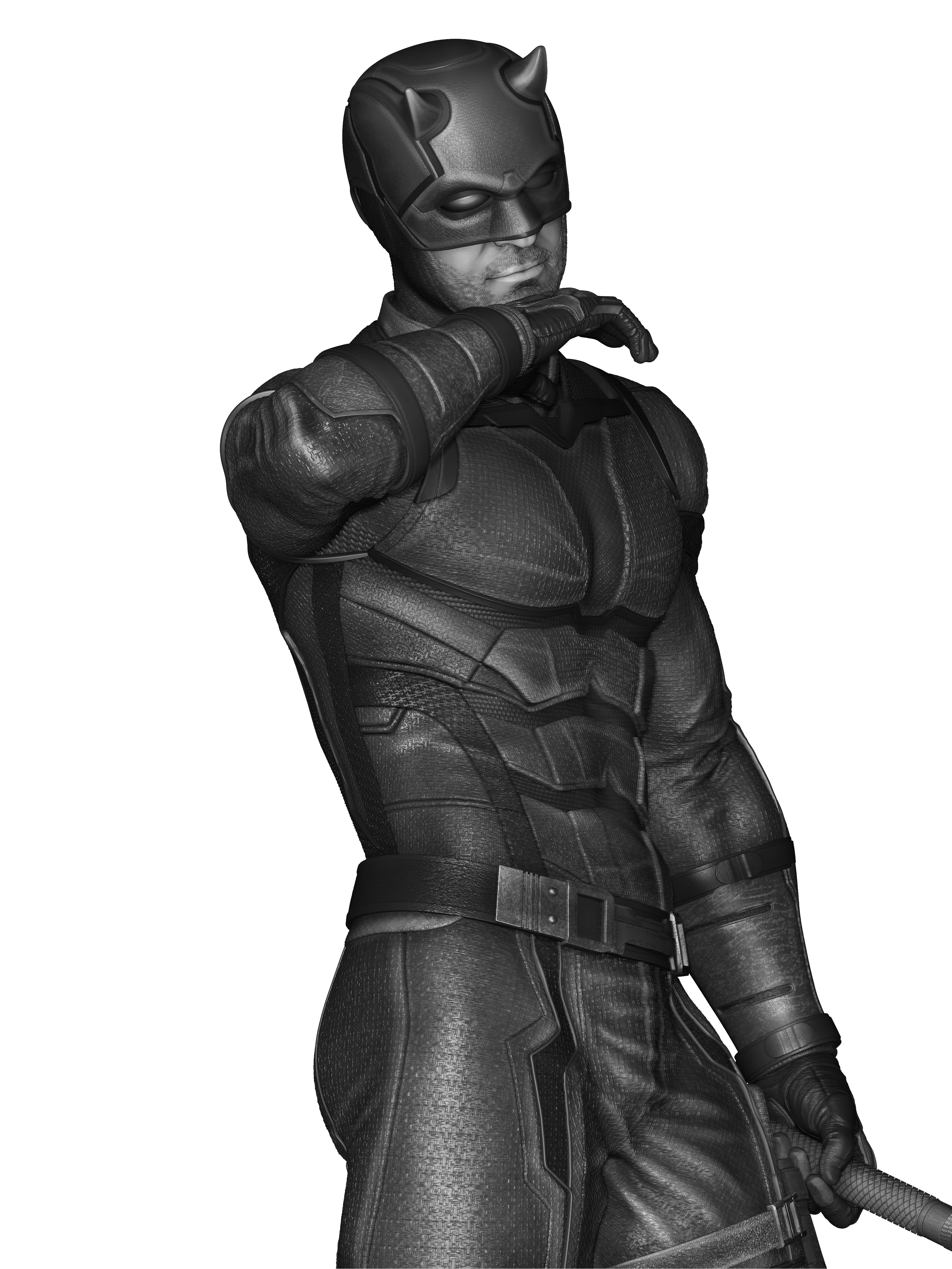 Red Masked Vigilante-Inspired 3D Printed Display Statue