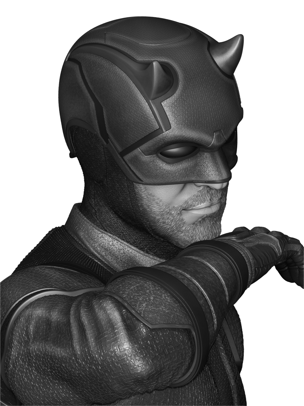 Red Masked Vigilante-Inspired 3D Printed Display Statue
