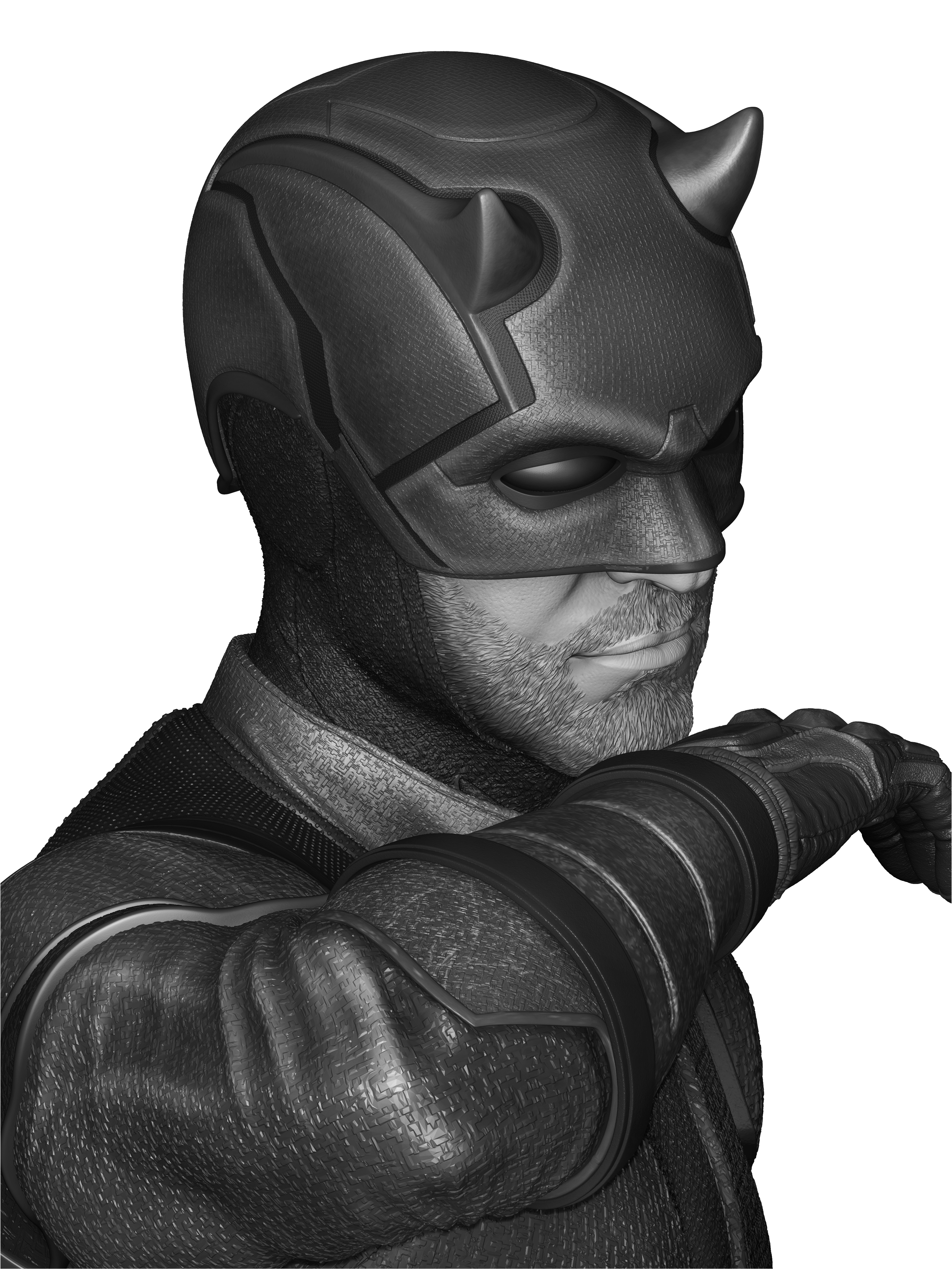 Red Masked Vigilante-Inspired 3D Printed Display Statue