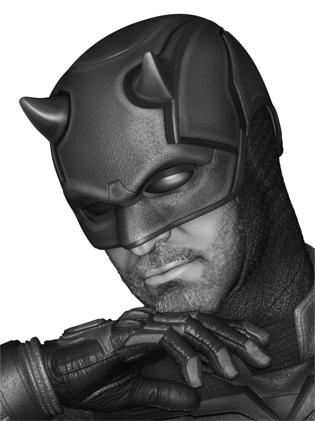 Red Masked Vigilante-Inspired 3D Printed Display Statue
