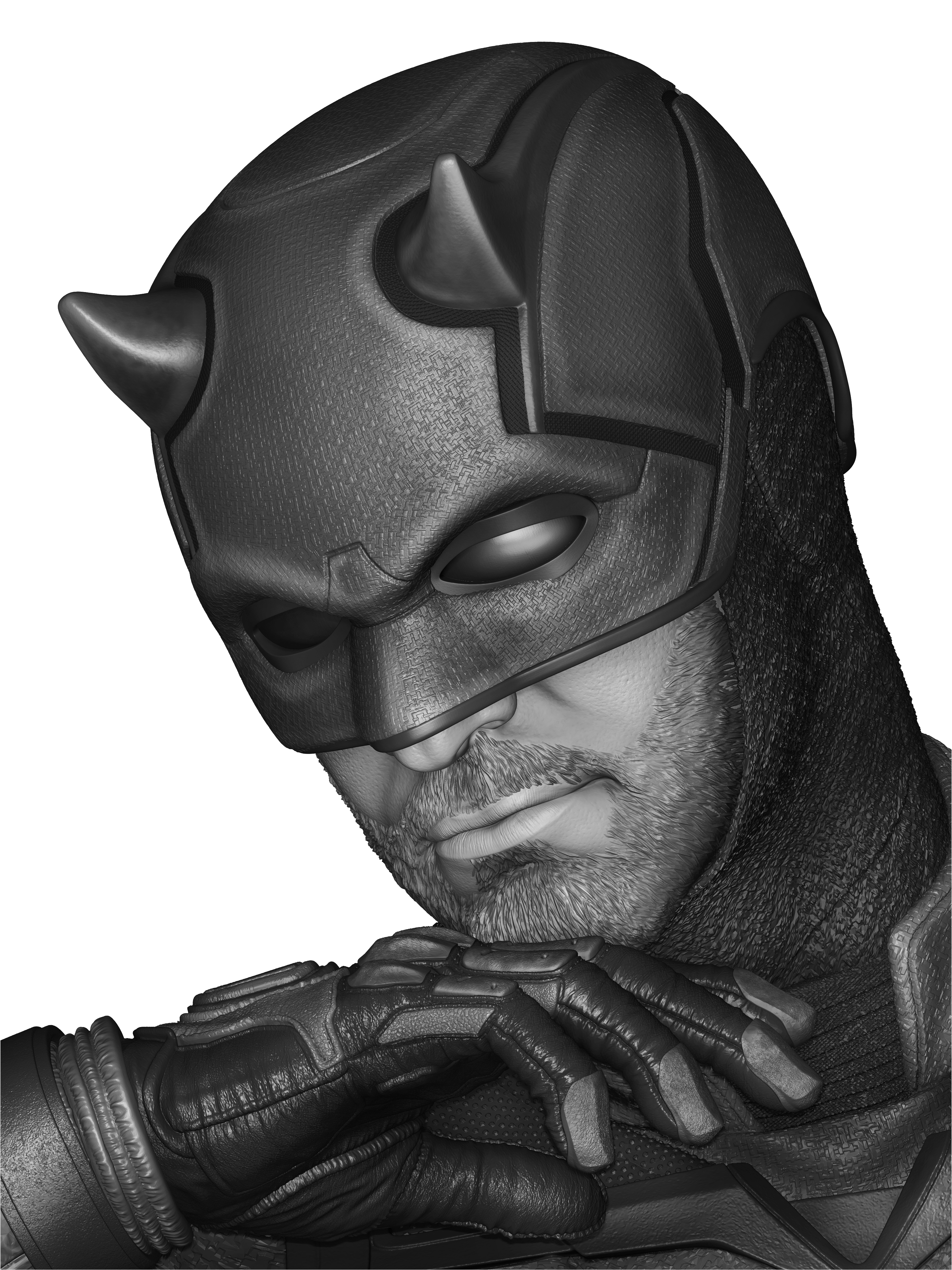Red Masked Vigilante-Inspired 3D Printed Display Statue