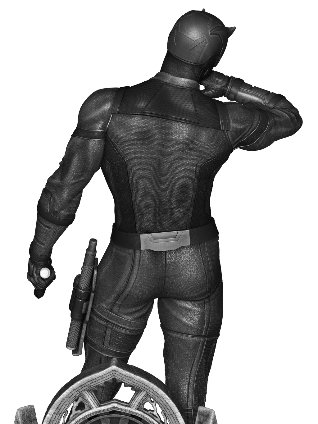 Red Masked Vigilante-Inspired 3D Printed Display Statue