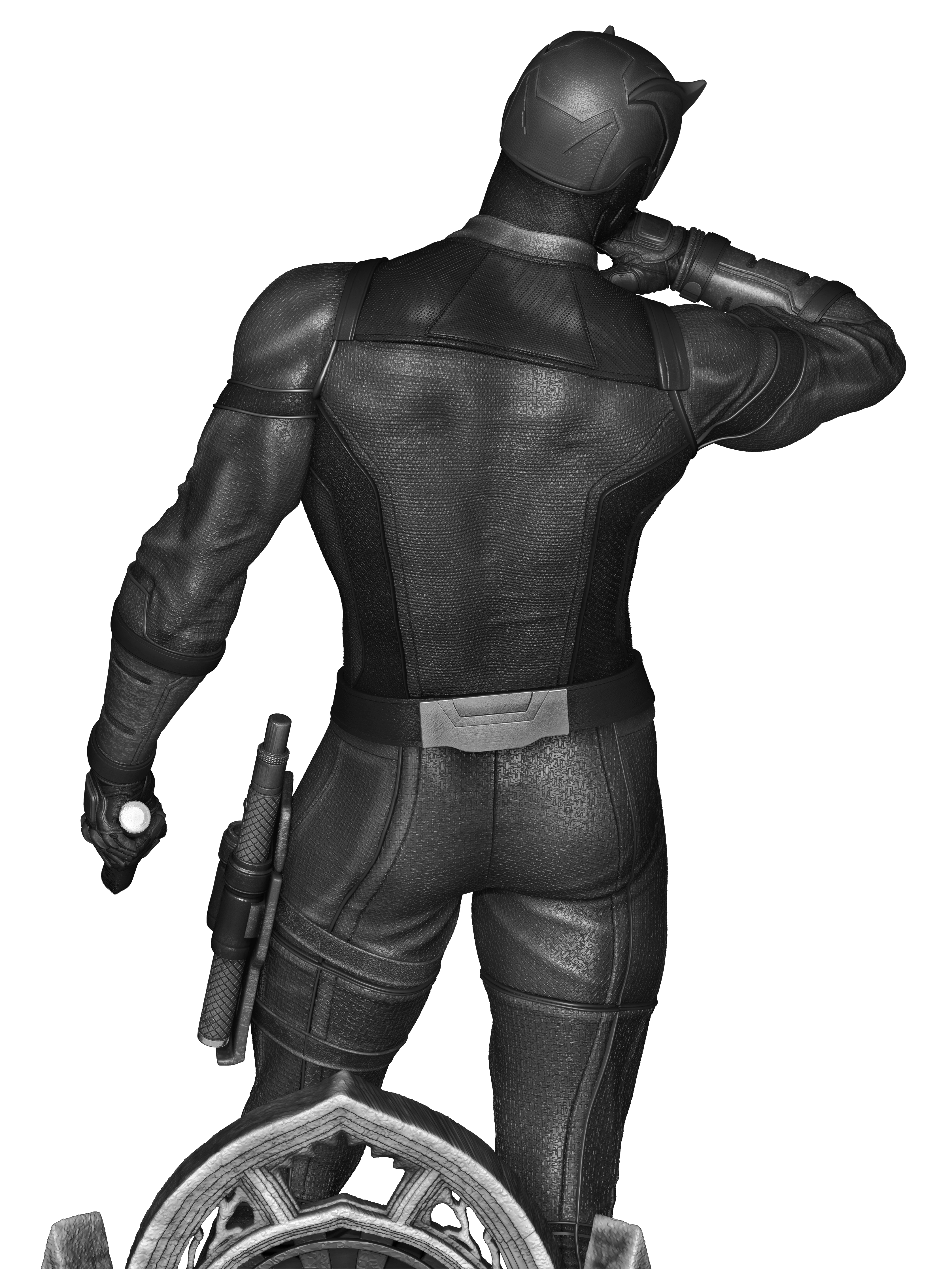 Red Masked Vigilante-Inspired 3D Printed Display Statue