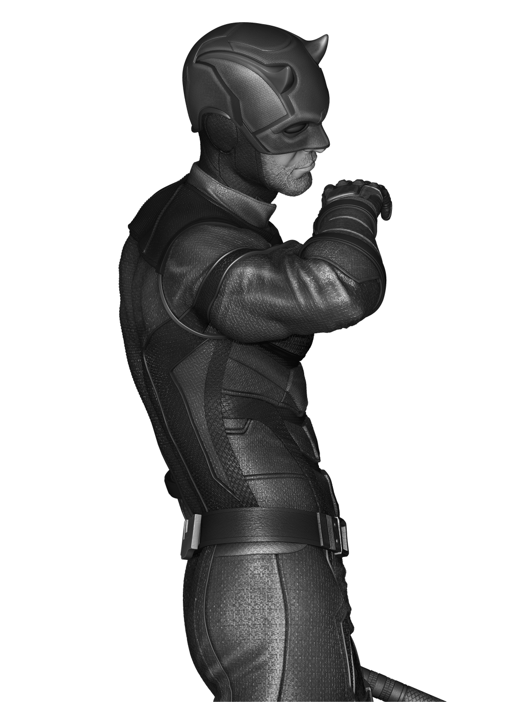 Red Masked Vigilante-Inspired 3D Printed Display Statue