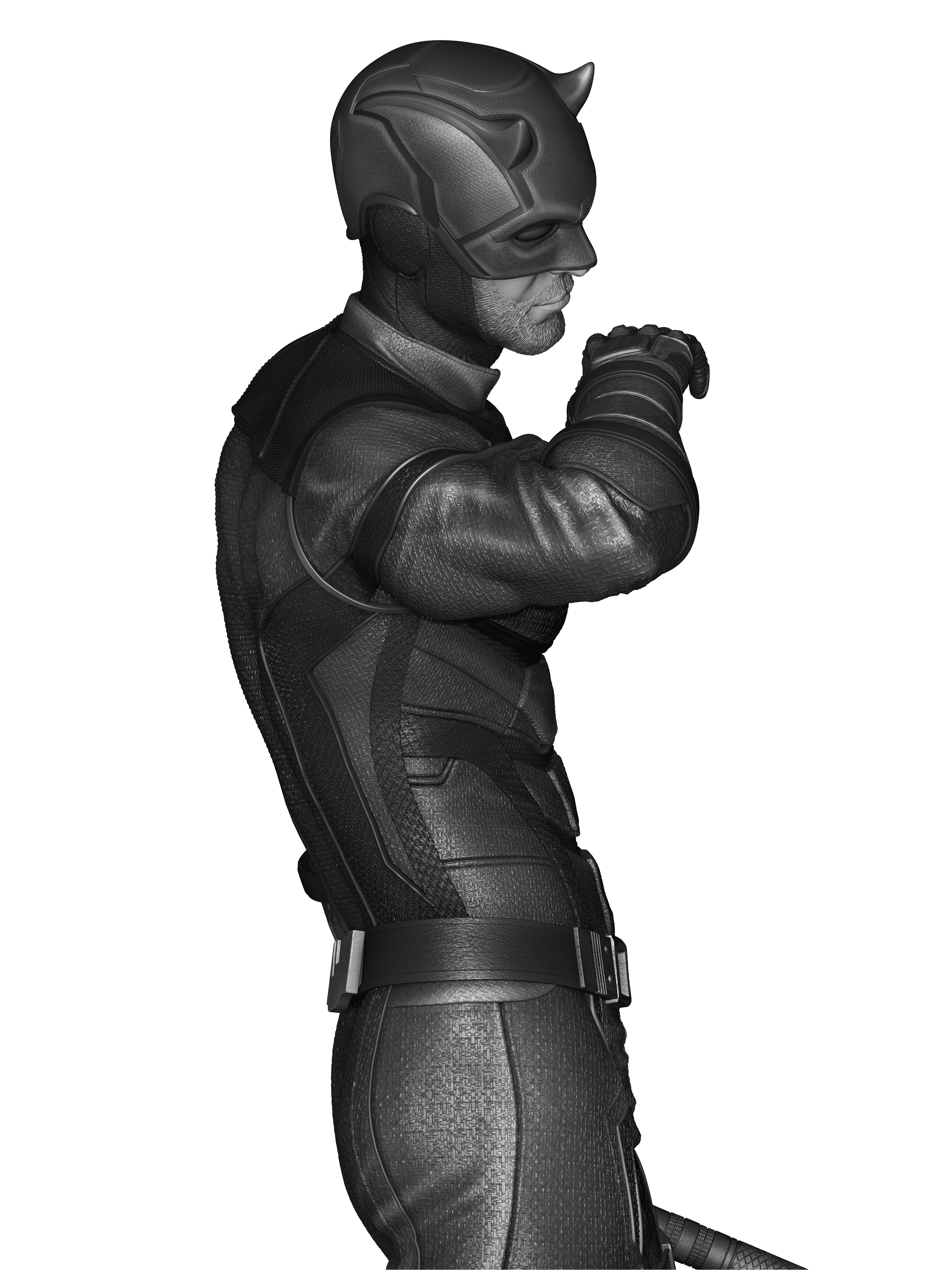 Red Masked Vigilante-Inspired 3D Printed Display Statue