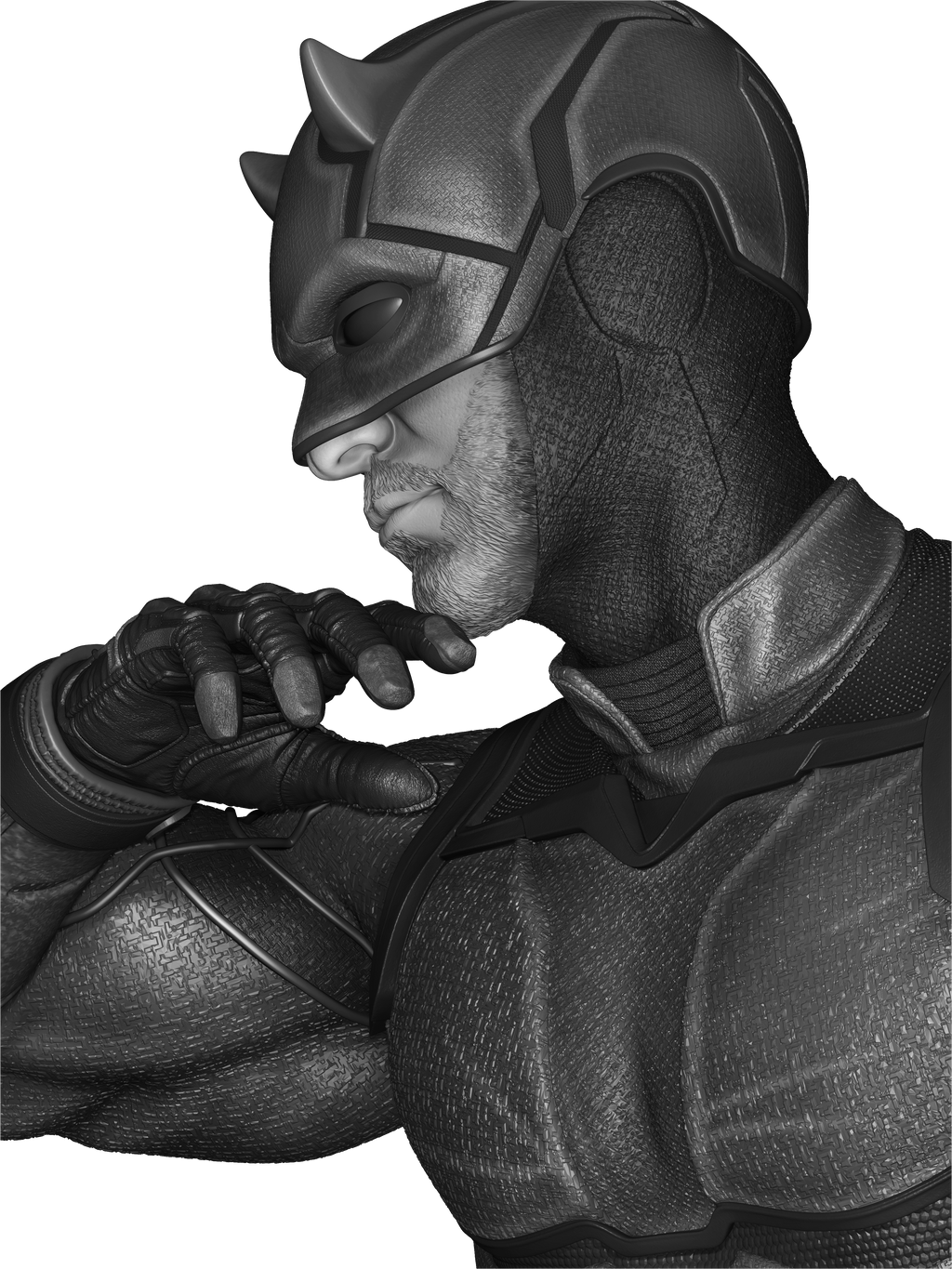 Red Masked Vigilante-Inspired 3D Printed Display Statue
