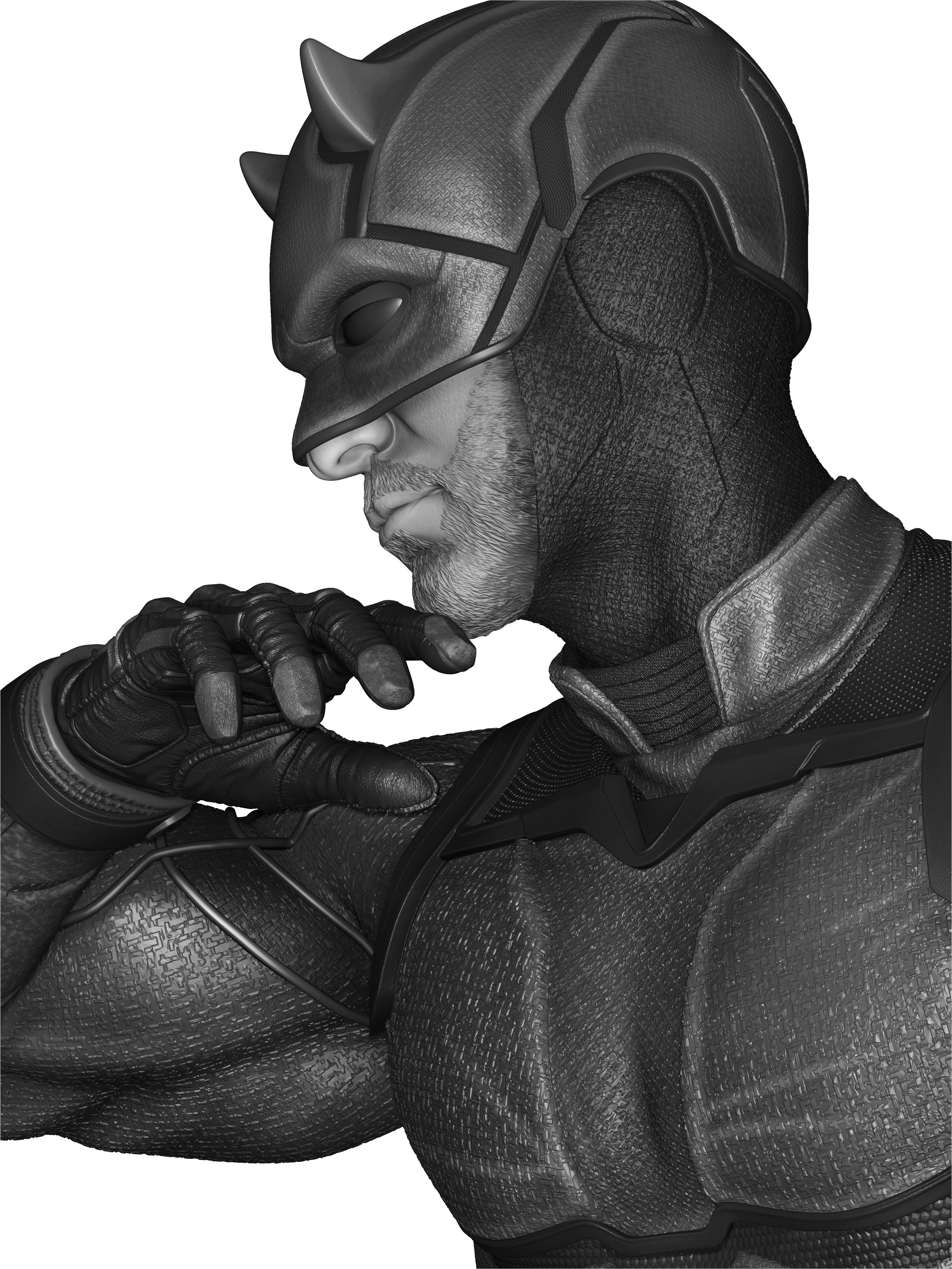 Red Masked Vigilante-Inspired 3D Printed Display Statue