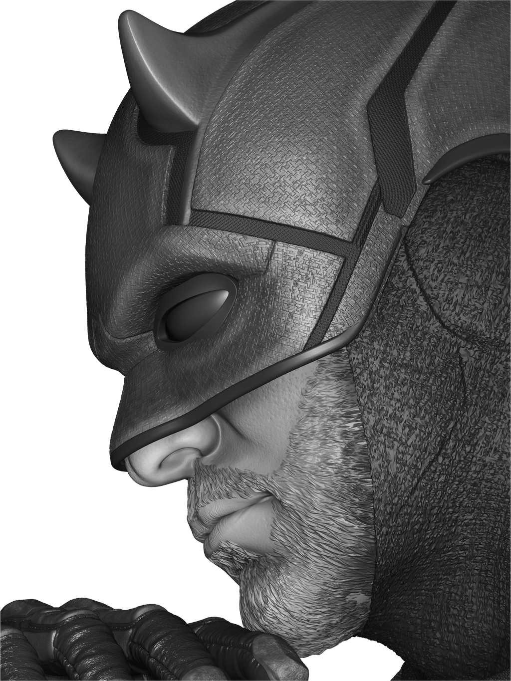 Red Masked Vigilante-Inspired 3D Printed Display Statue