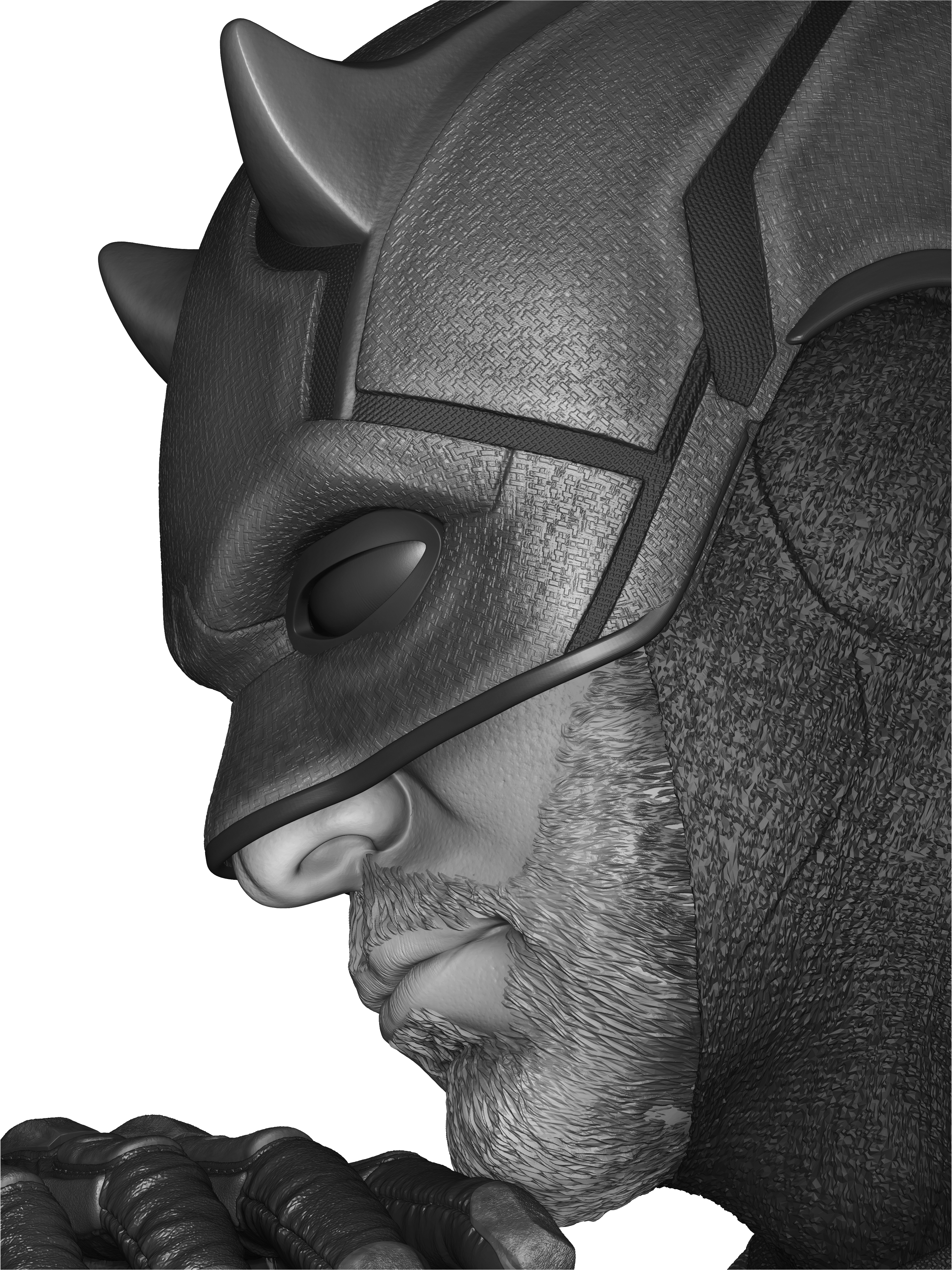 Red Masked Vigilante-Inspired 3D Printed Display Statue
