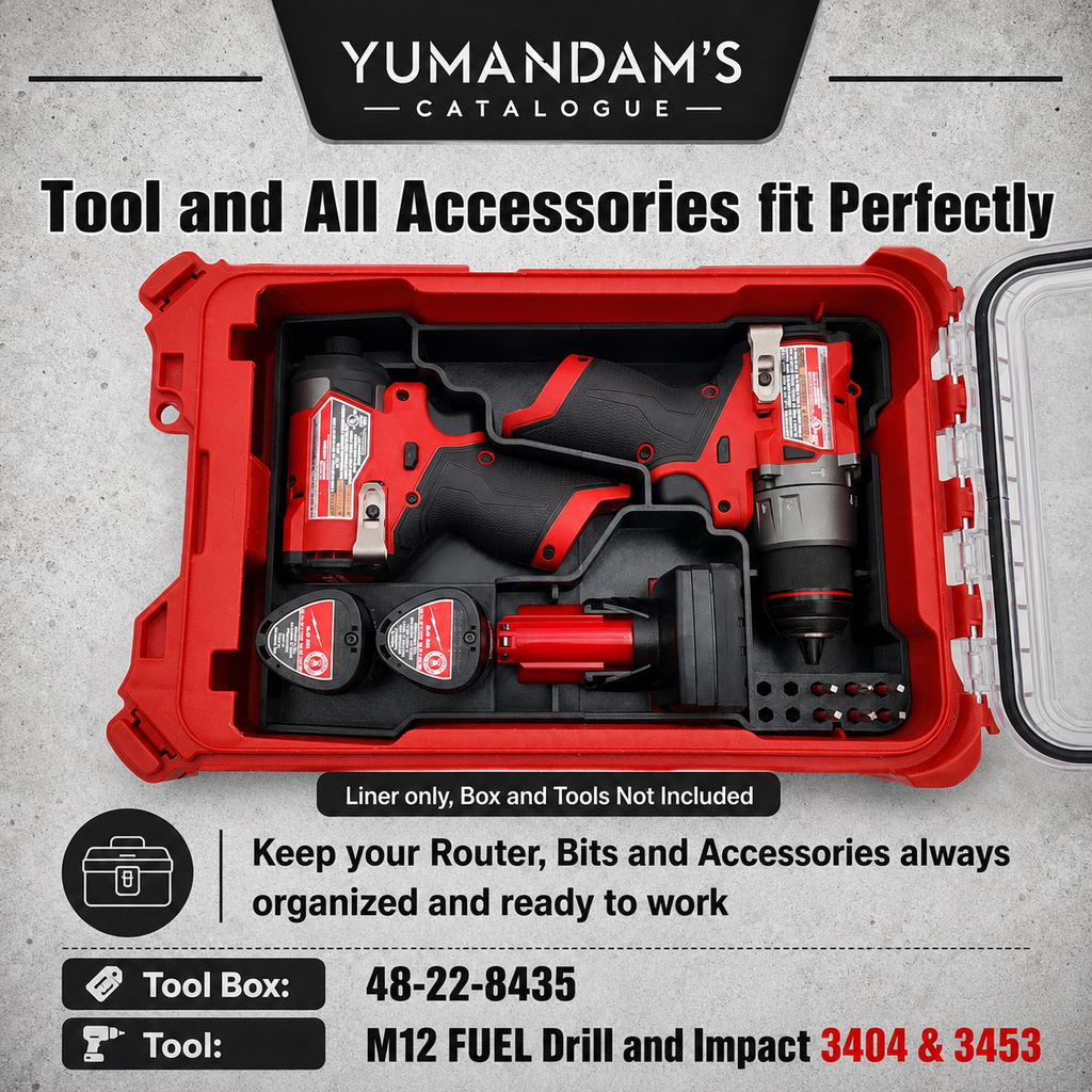 Milwaukee M12 Fuel Drill Driver Organiser | Compact Packout Insert