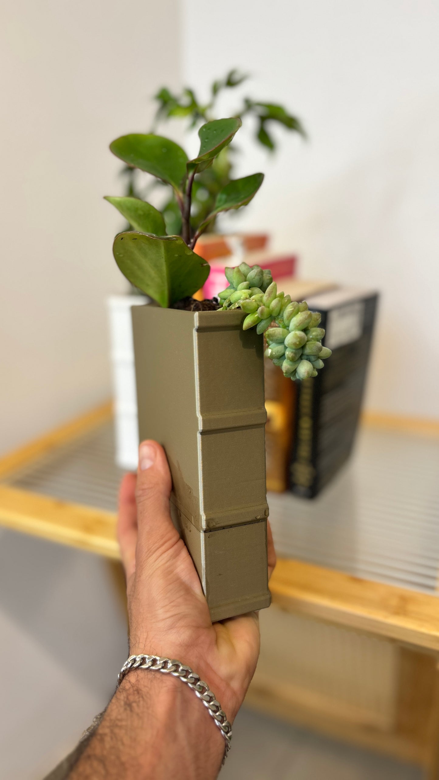 Book-Shaped Bookend Planter