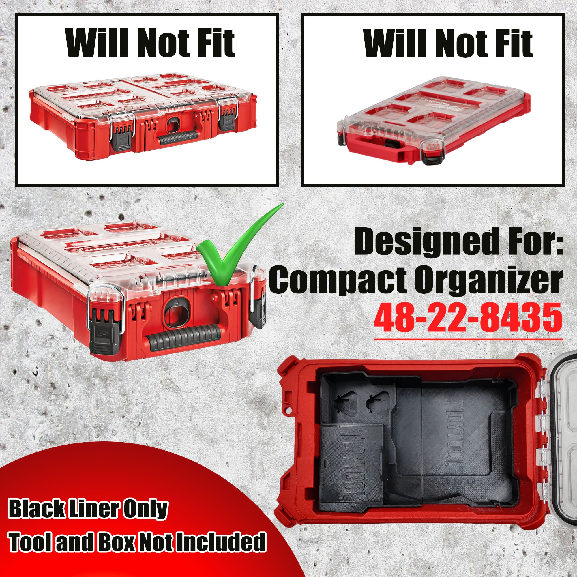 Milwaukee M12 Crown Stapler Organiser | Compact Packout Insert