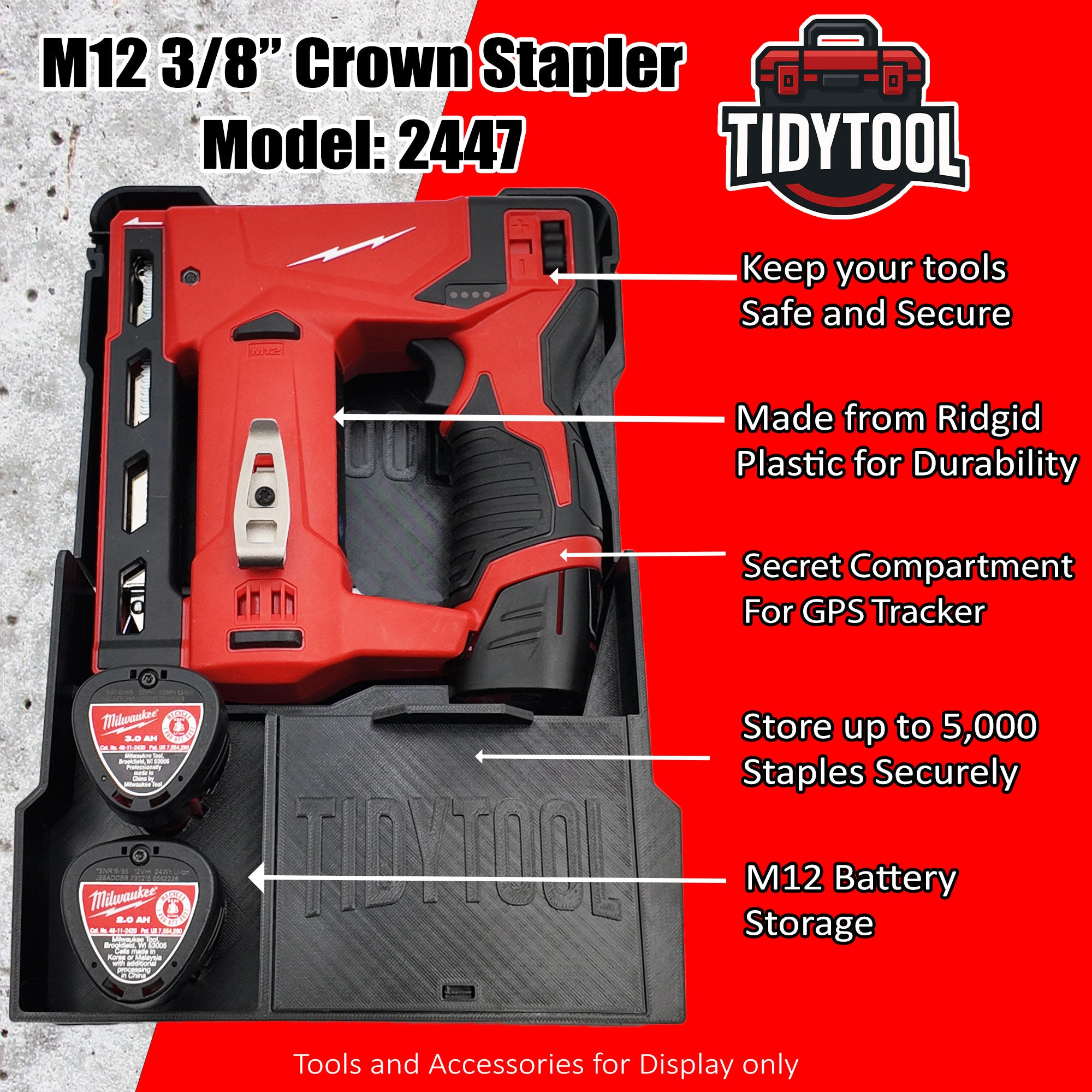 Milwaukee M12 Crown Stapler Organiser | Compact Packout Insert