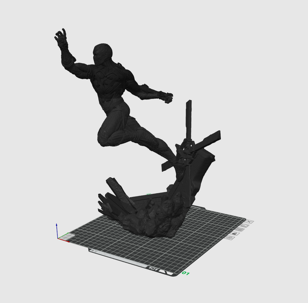 Panther Warrior-Inspired 3D Printed Display Sculpture