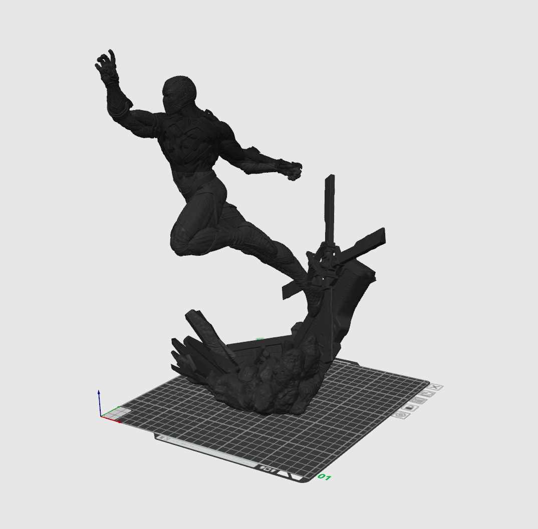 Panther Warrior-Inspired 3D Printed Display Sculpture
