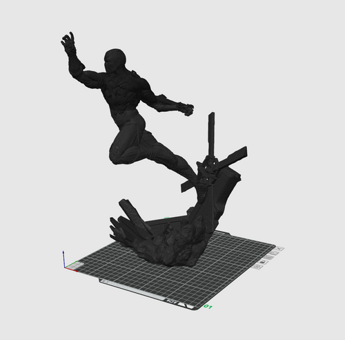 Panther Warrior-Inspired 3D Printed Display Sculpture