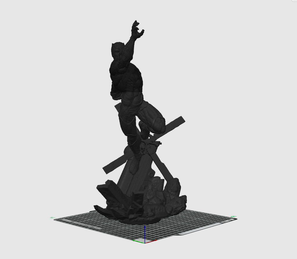 Panther Warrior-Inspired 3D Printed Display Sculpture