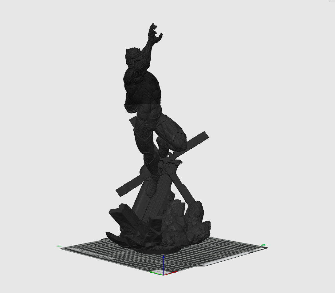 Panther Warrior-Inspired 3D Printed Display Sculpture