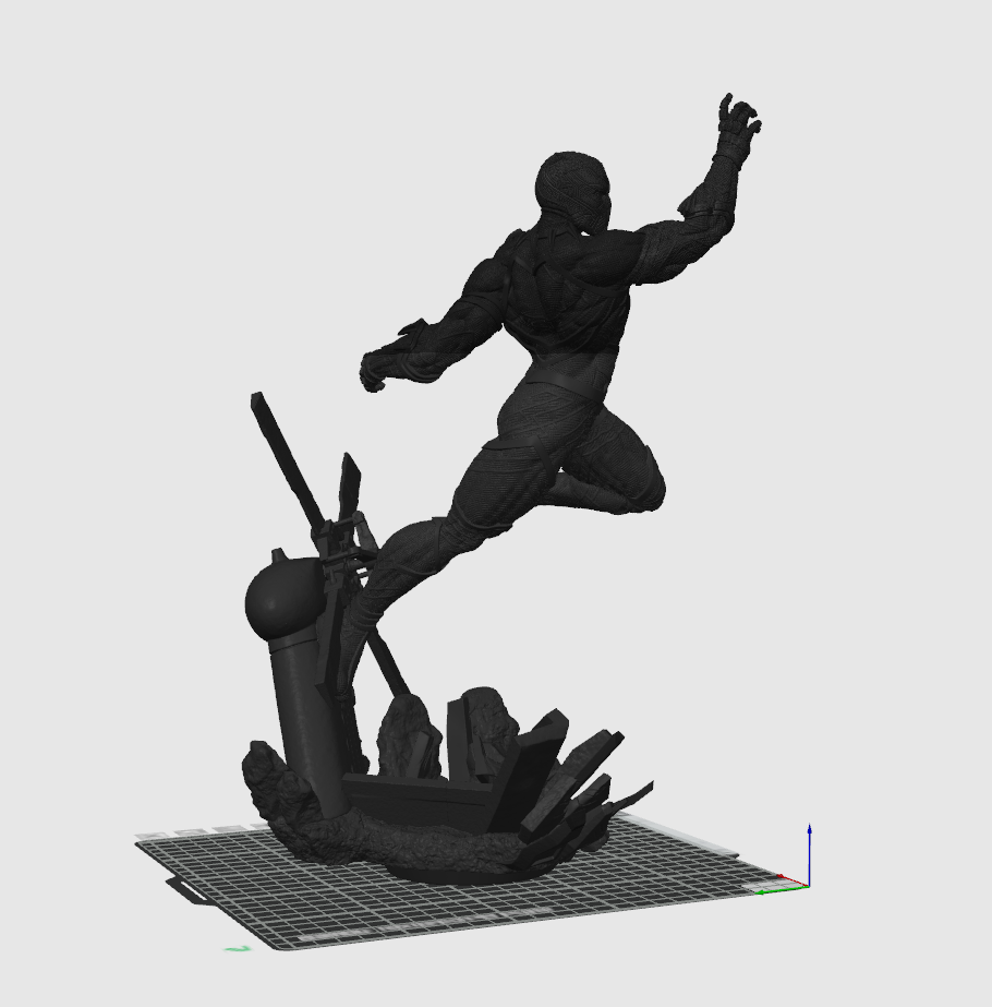 Panther Warrior-Inspired 3D Printed Display Sculpture