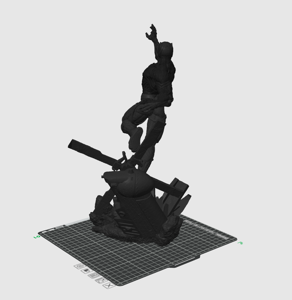 Panther Warrior-Inspired 3D Printed Display Sculpture