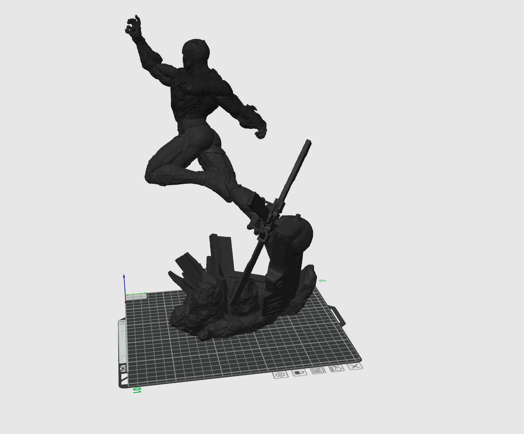 Panther Warrior-Inspired 3D Printed Display Sculpture