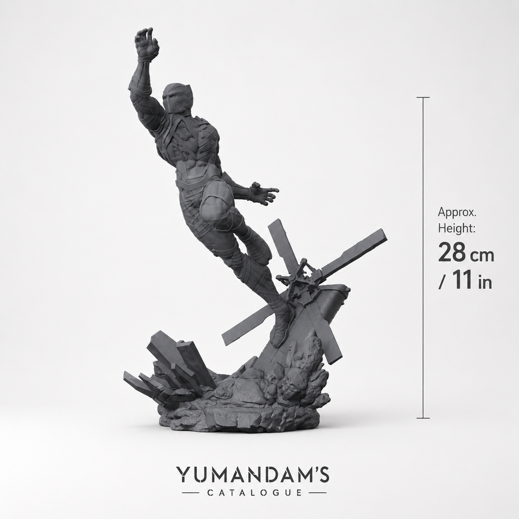 Panther Warrior-Inspired 3D Printed Display Sculpture