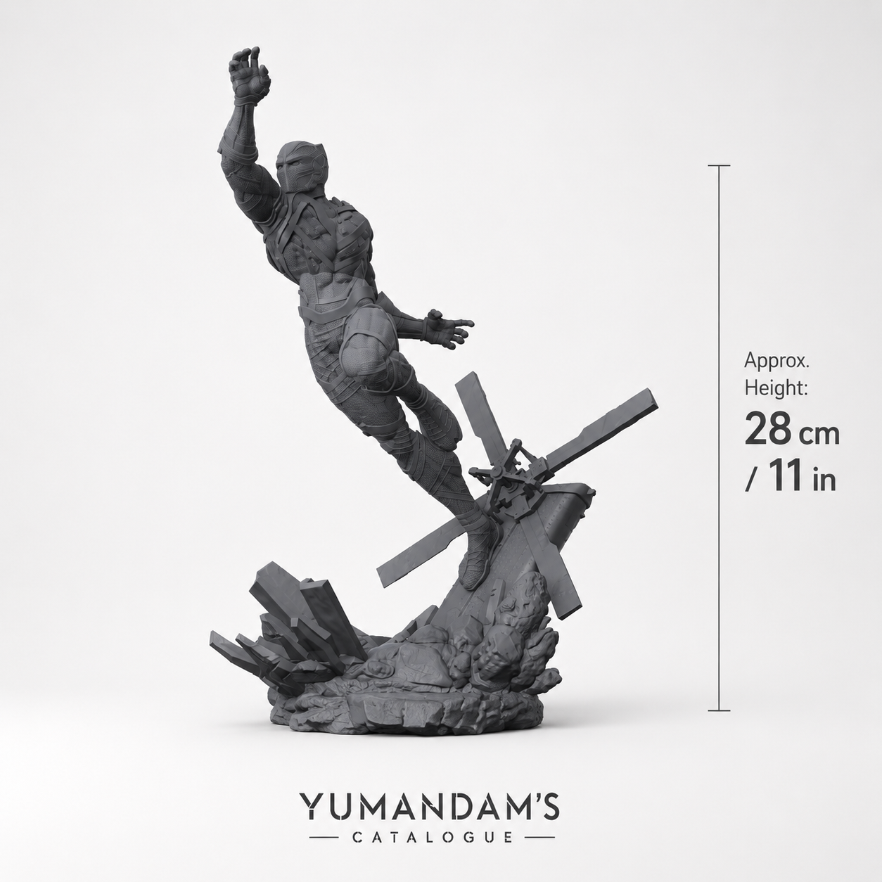 Panther Warrior-Inspired 3D Printed Display Sculpture