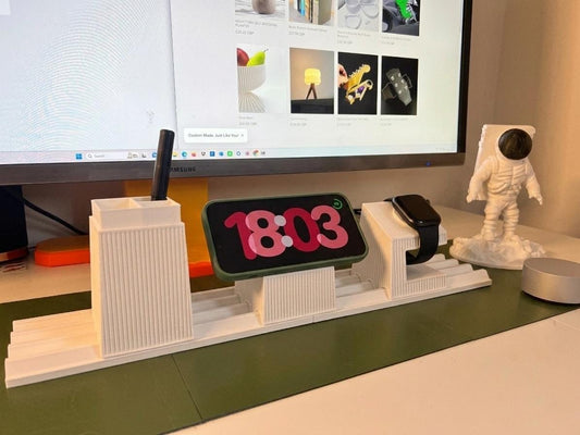 Moku Japandi Desk Organizer | Modular MagSafe, Apple Watch Charger Station, 3D Printed