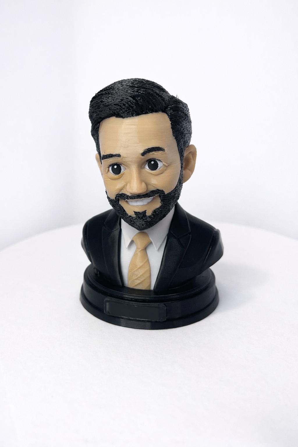 Custom 3D Printed Bust from Your Photo - Colour