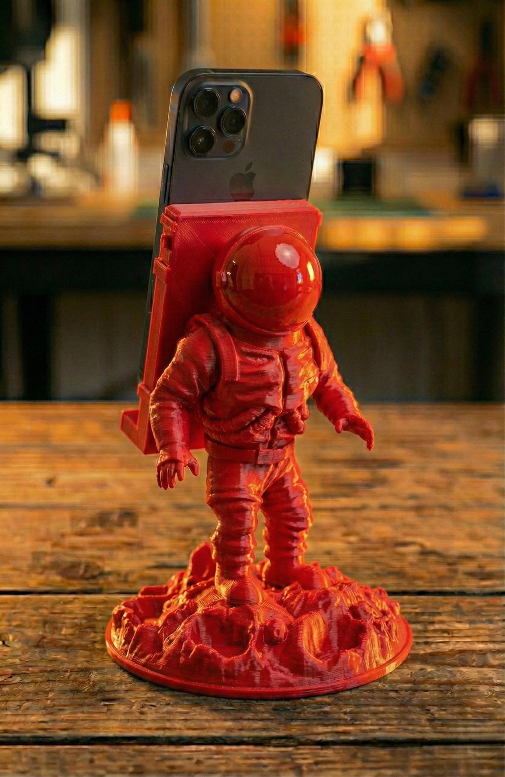 Personalized  Astronaut Phone Stand - Select from Colour Options: Green, Red, Blue & More!
