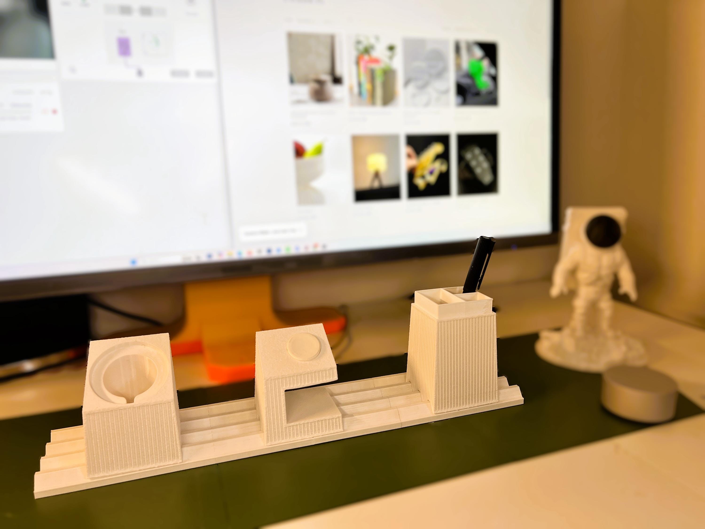 Moku Japandi Desk Organizer | Modular MagSafe, Apple Watch Charger Station, 3D Printed