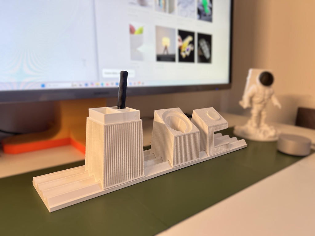 Moku Japandi Desk Organizer | Modular MagSafe, Apple Watch Charger Station, 3D Printed