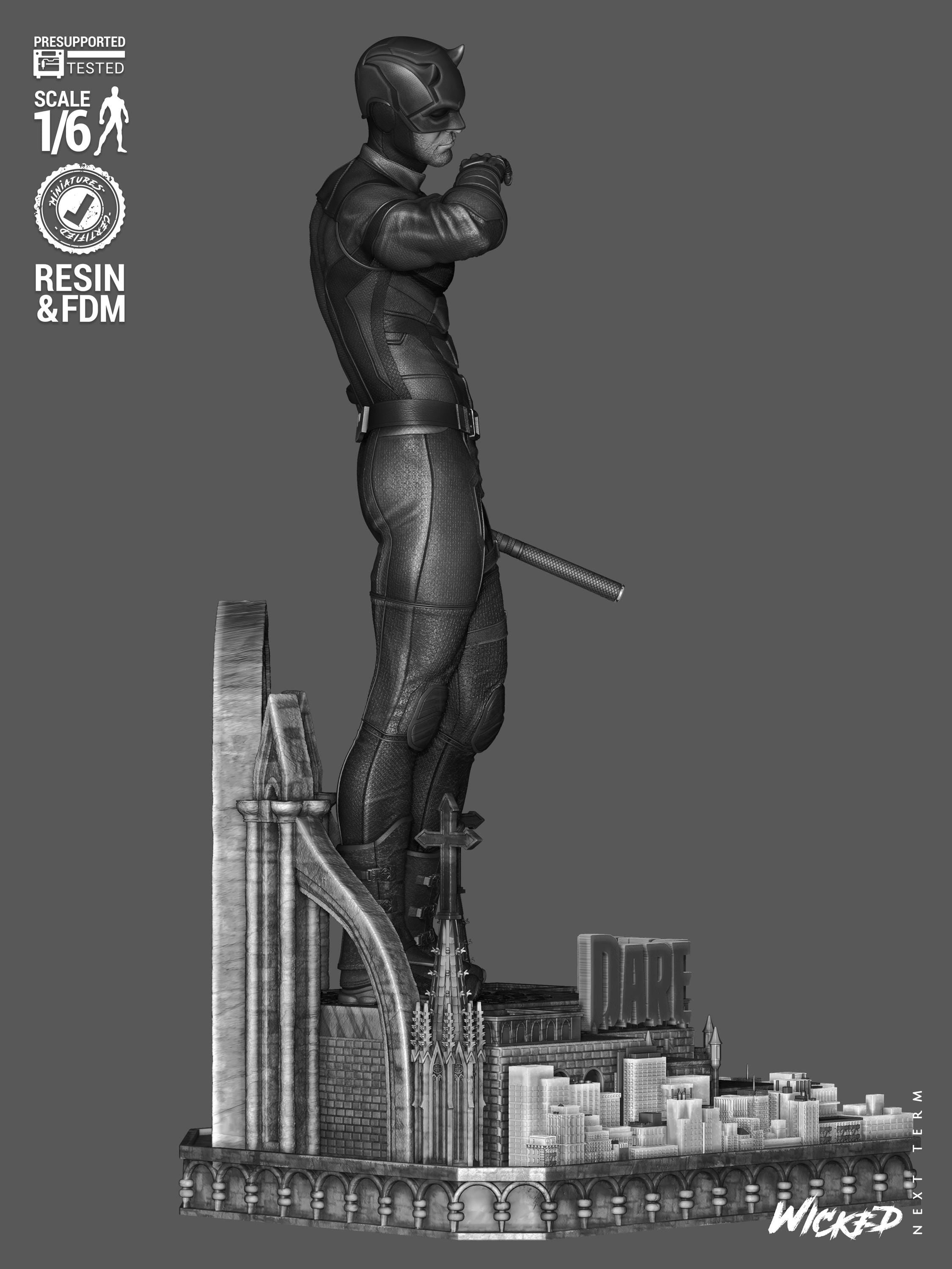 Daredevil Inspired 3D Printed Statue – 42cm Comic Figure Display