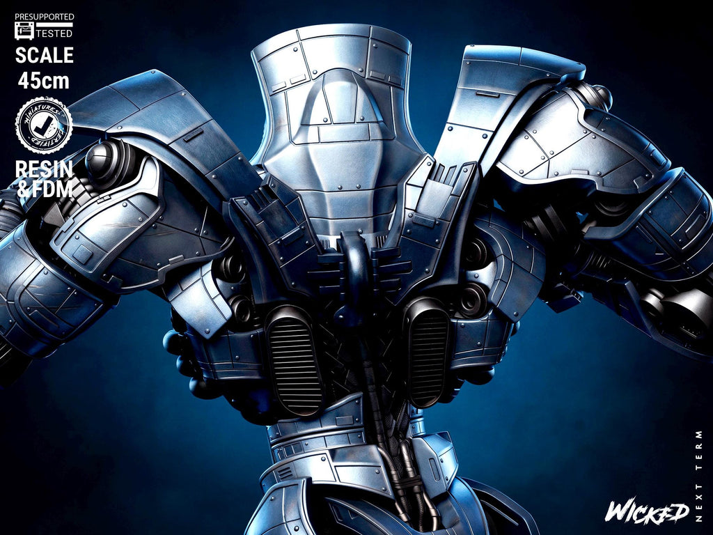 Gipsy Danger Mecha Robot Sculpture | Unpainted 3D Printed Fan Art Model (45cm Scale)