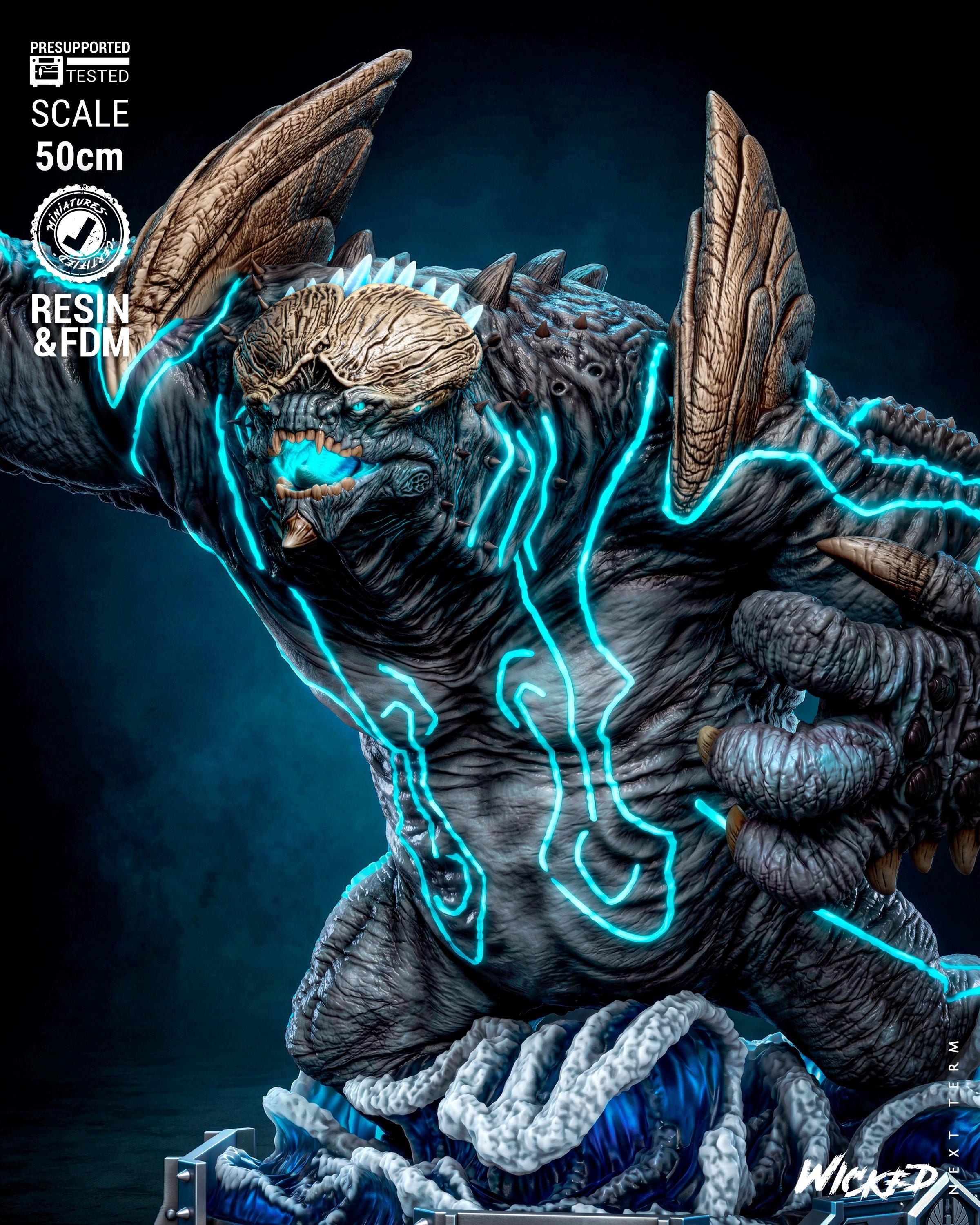 Leatherback Kaiju Monster Sculpture | 3D Printed Fan Art Model Kit (50cm)