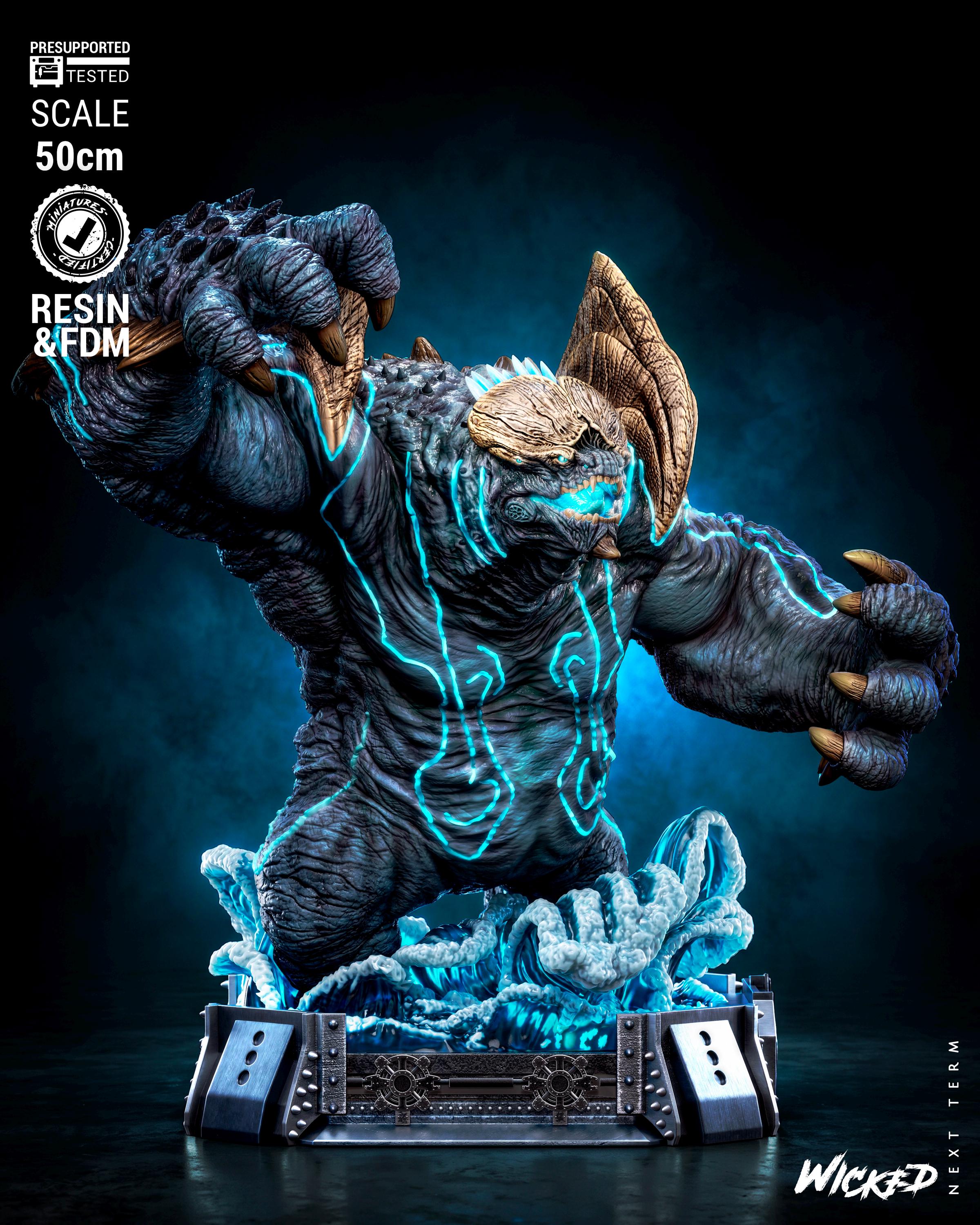 Leatherback Kaiju Monster Sculpture | 3D Printed Fan Art Model Kit (50cm)
