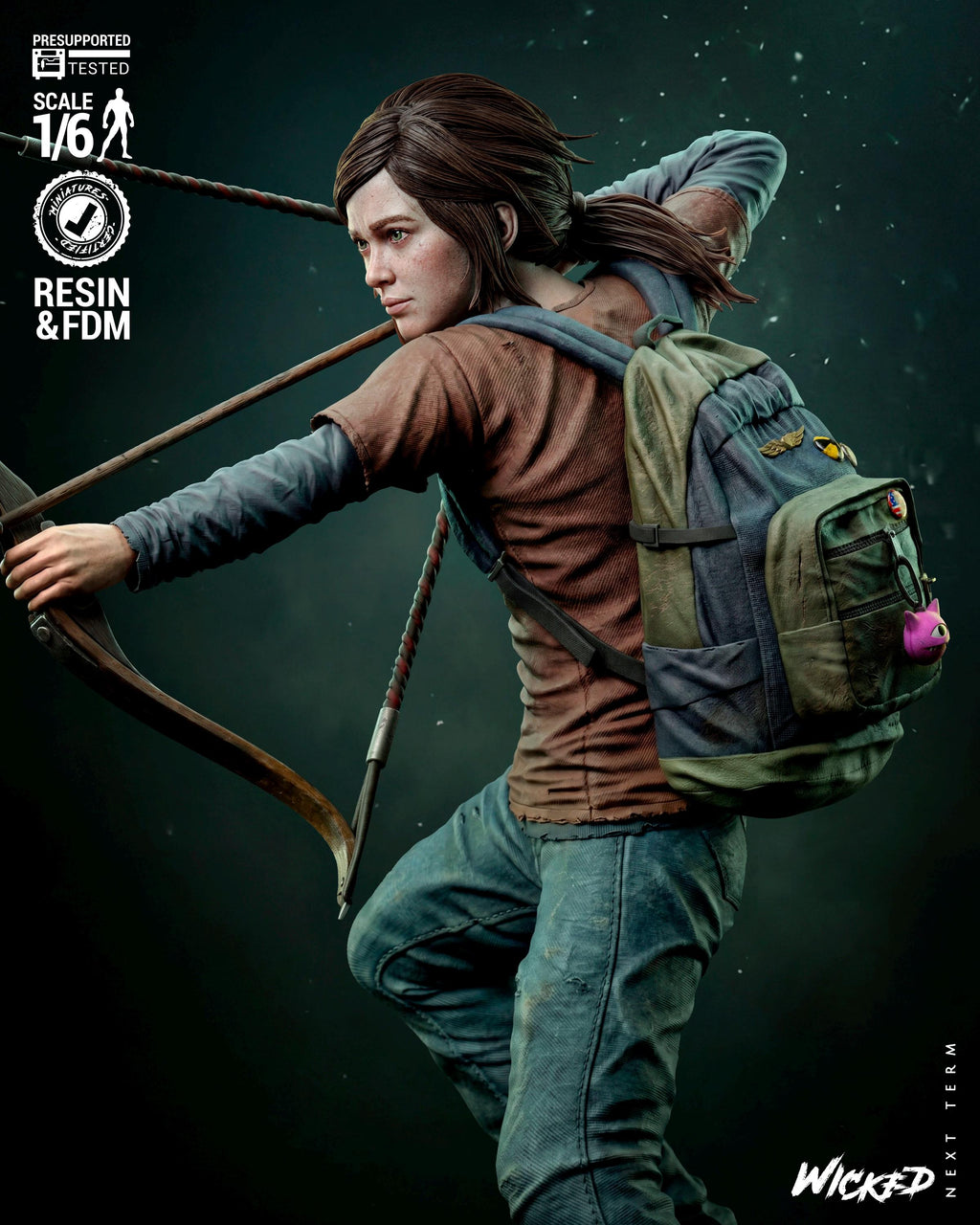 Ellie Inspired 3D Printed Sculpture | 1/6 Scale Fan Art Model Kit (Unpainted)