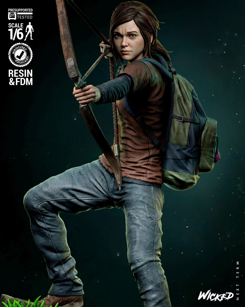 Ellie Inspired 3D Printed Sculpture | 1/6 Scale Fan Art Model Kit (Unpainted)