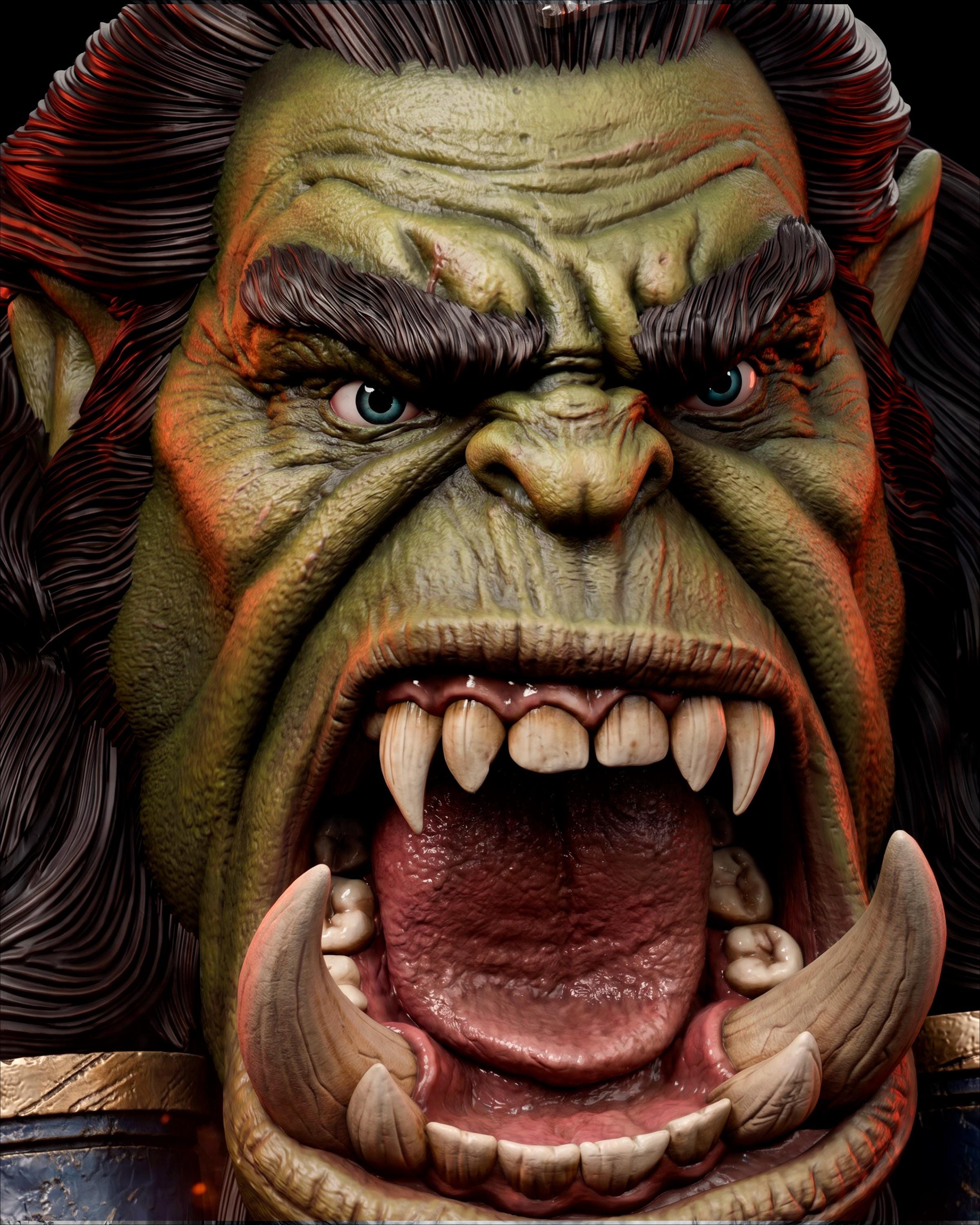Unpainted Warcraft Inspired Diorama | 1/6 Scale 3D Printed Fantasy Model | Made to Order Display Sculpture