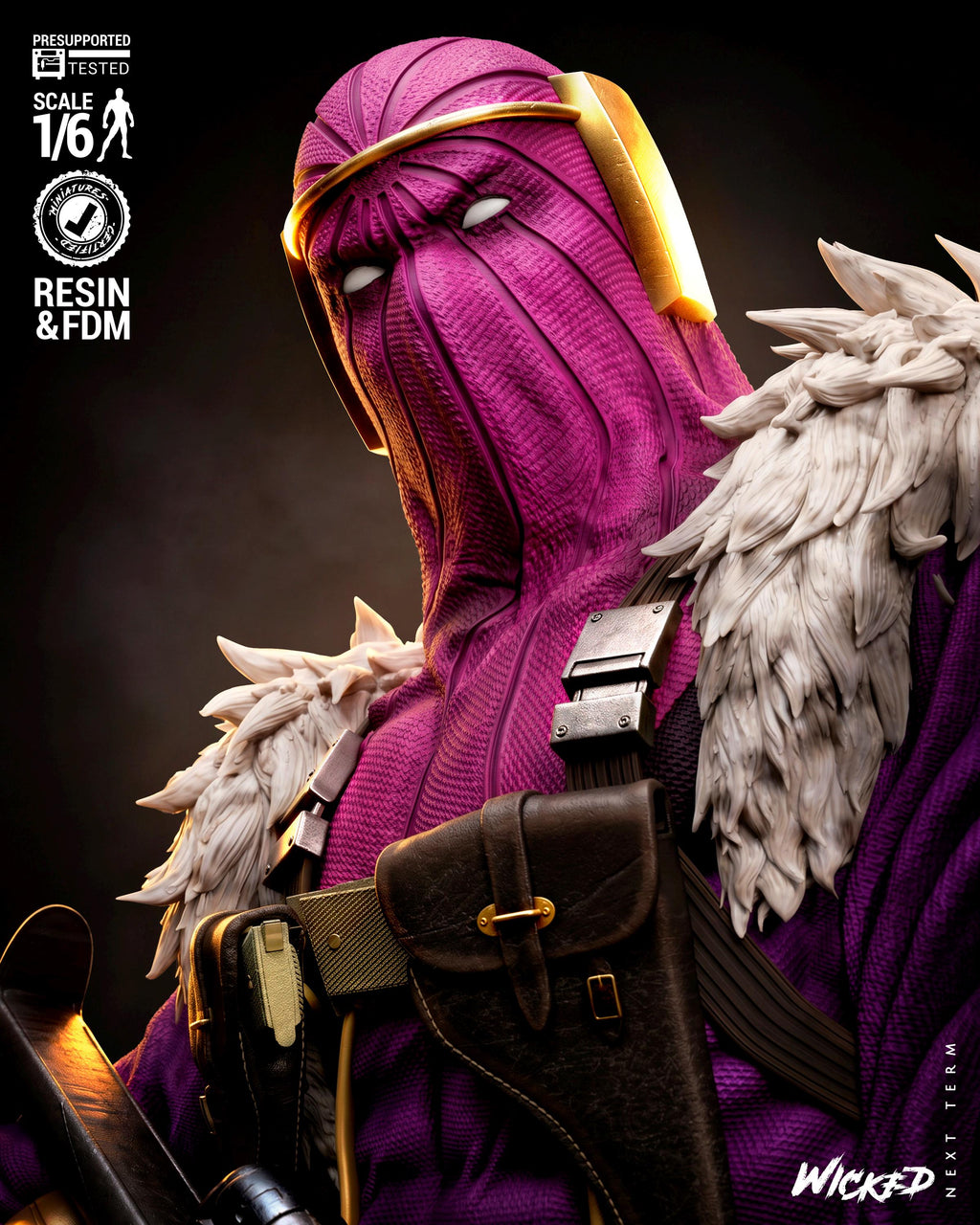 Unpainted Baron Zemo Fan Art Sculpture | 1/6 Scale 3D Printed Comic Figure
