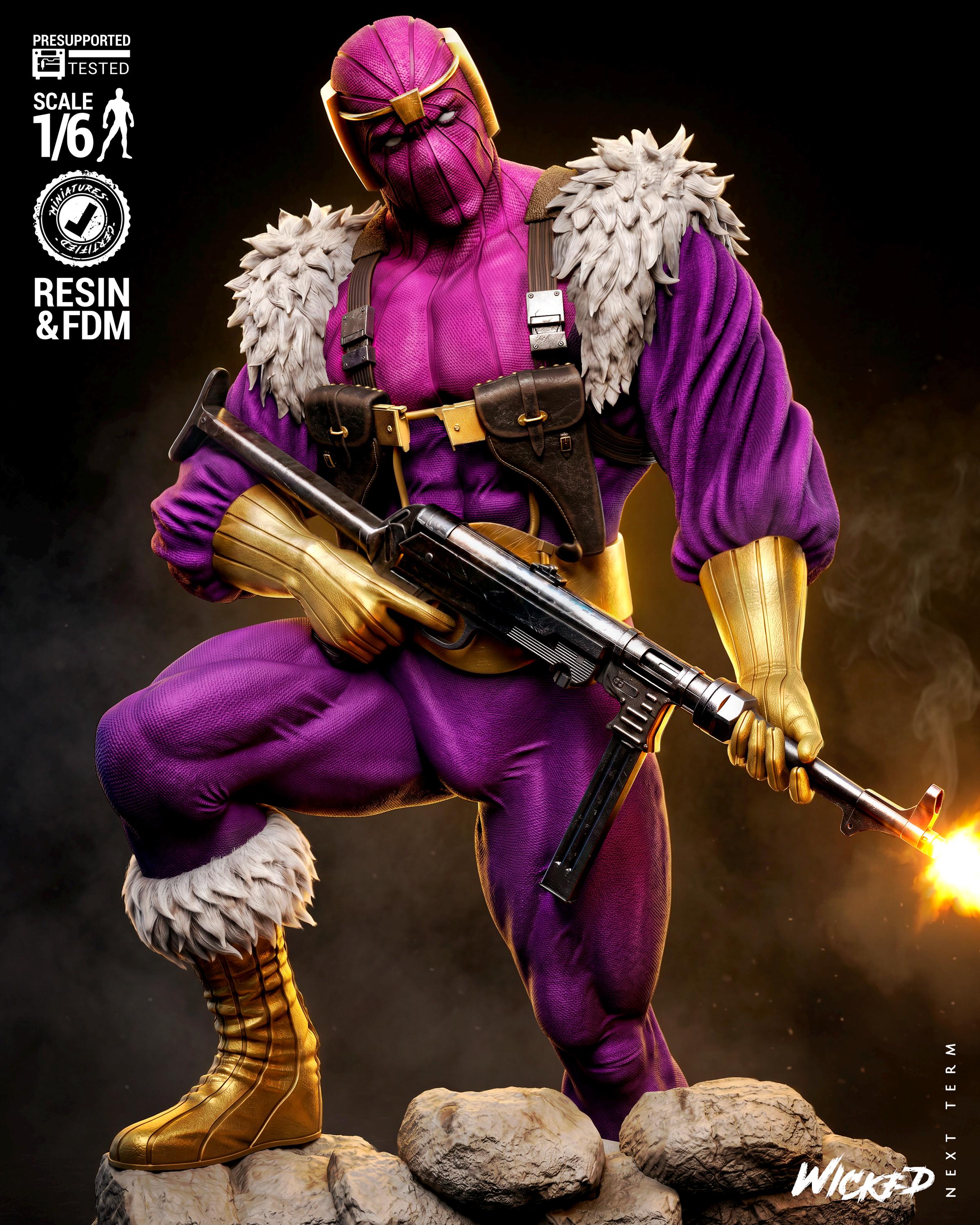 Unpainted Baron Zemo Fan Art Sculpture | 1/6 Scale 3D Printed Comic Figure