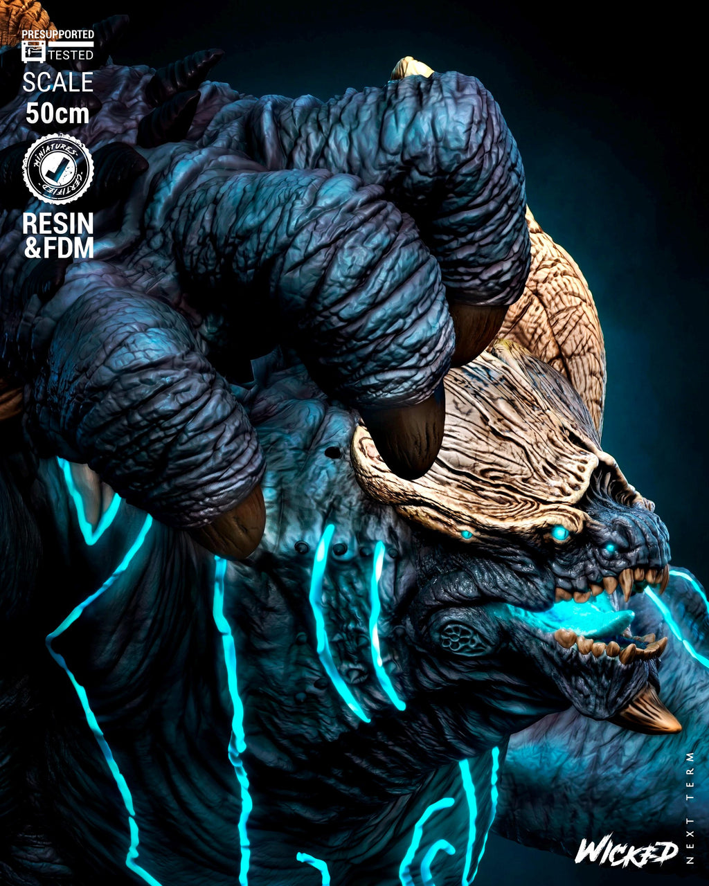 Leatherback Kaiju Monster Sculpture | 3D Printed Fan Art Model Kit (50cm)